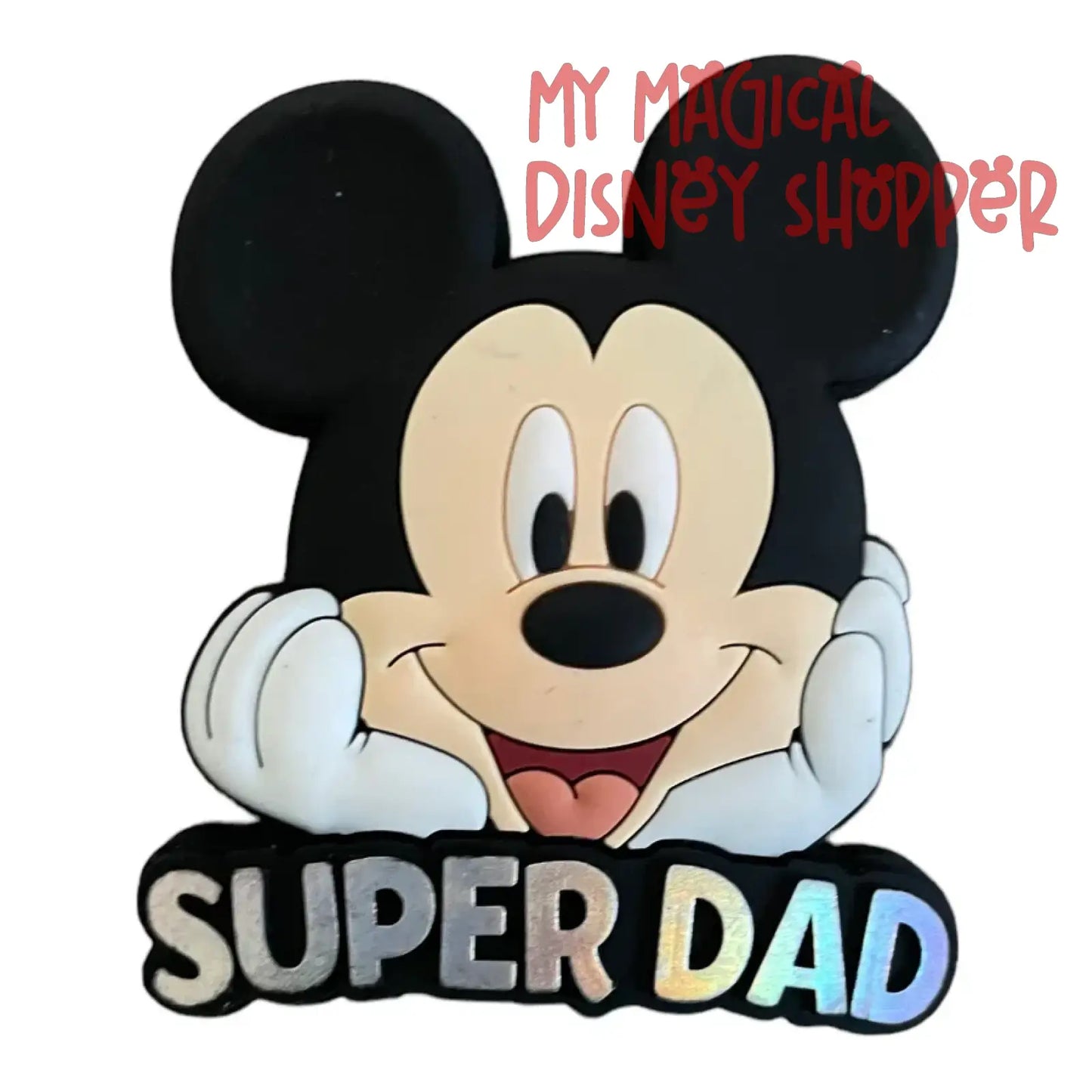 Mickey Mouse Head Super Dad Novelty Magnet