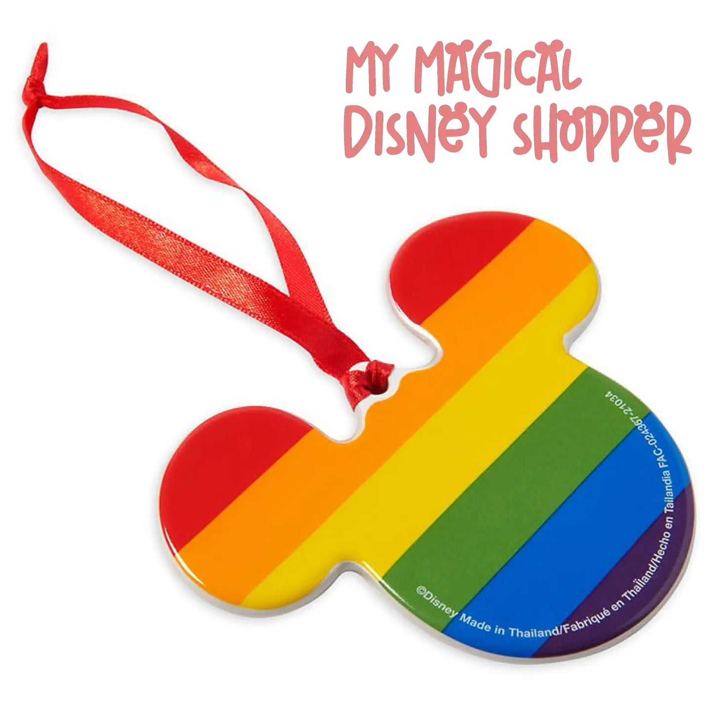Mickey Mouse Icon Disney Ceramic Ornament - Rainbow Disney Collection