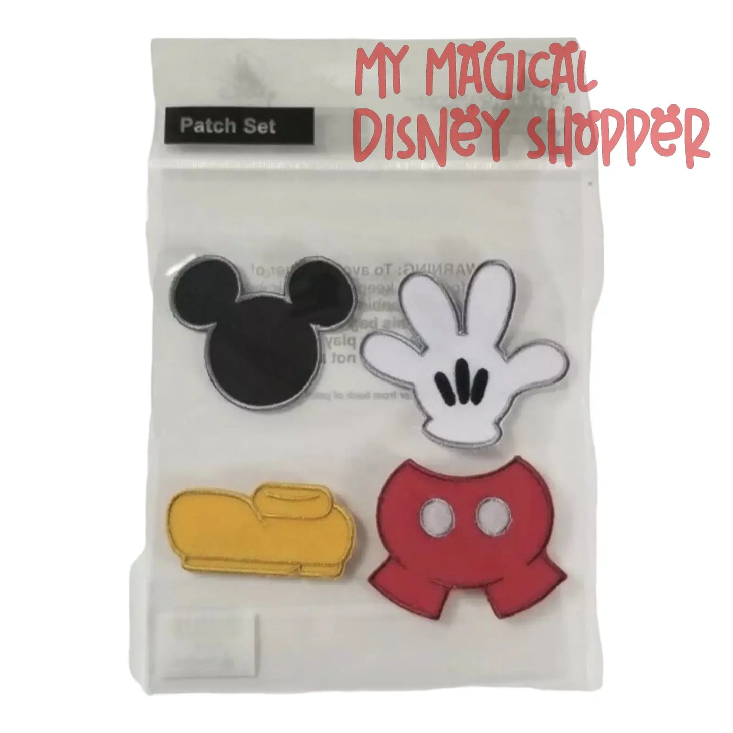 Mickey Mouse Parts Patch Set - Iron On Patches Patch Set of 4