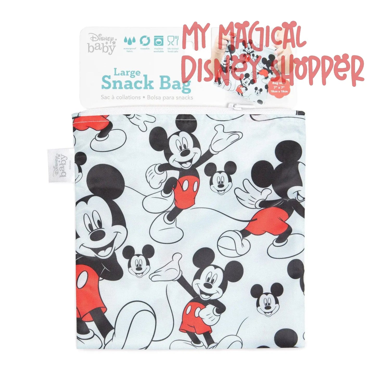 Mickey Mouse Reusable Snack Bag, Large