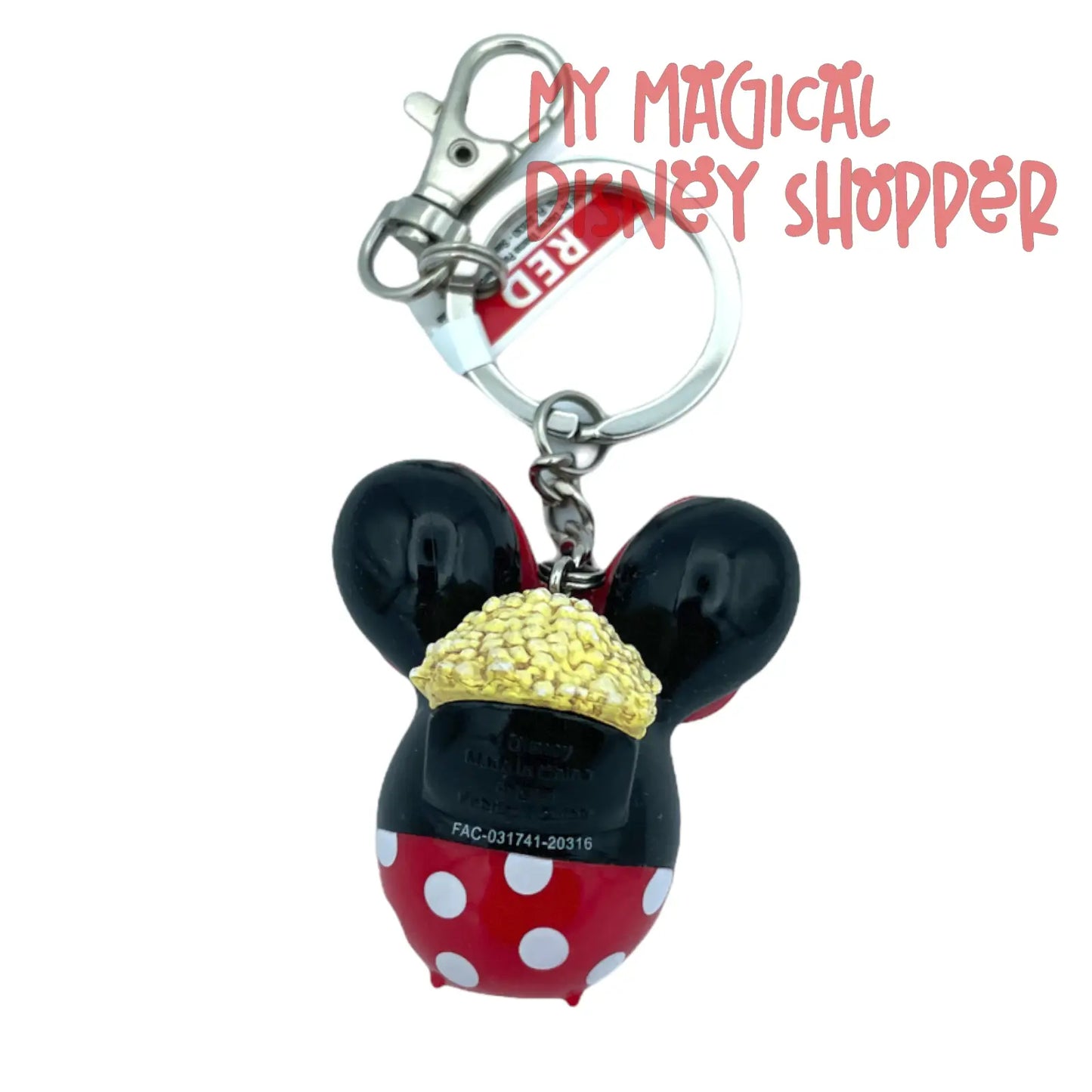 Minnie Mouse Popcorn Bucket Keychain
