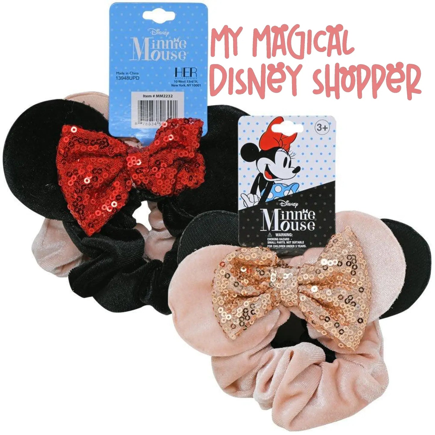 Minnie Mouse Scrunchie with Ears, 2 Pack