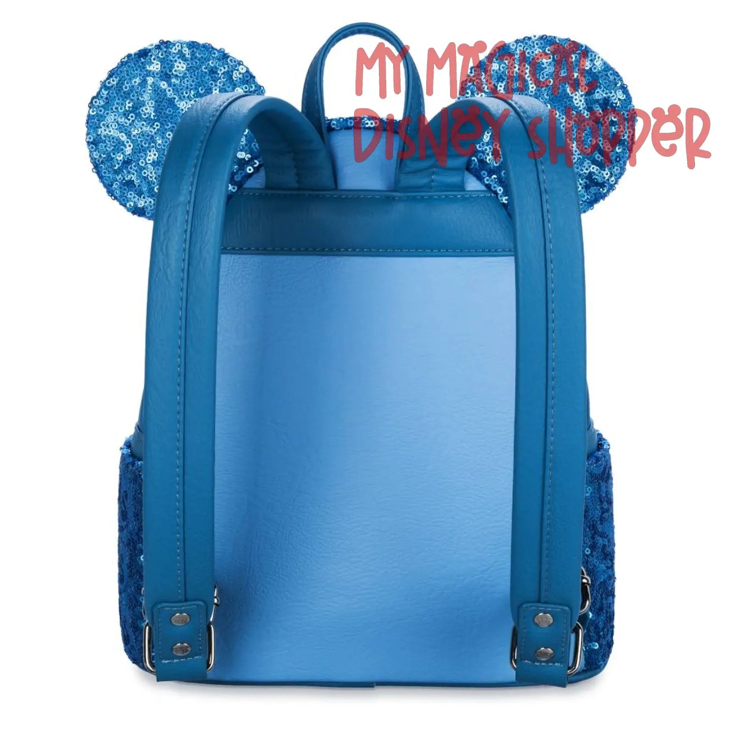 Minnie Sequin Hydrangea Blue Disney Parks Loungefly Mini Backpack