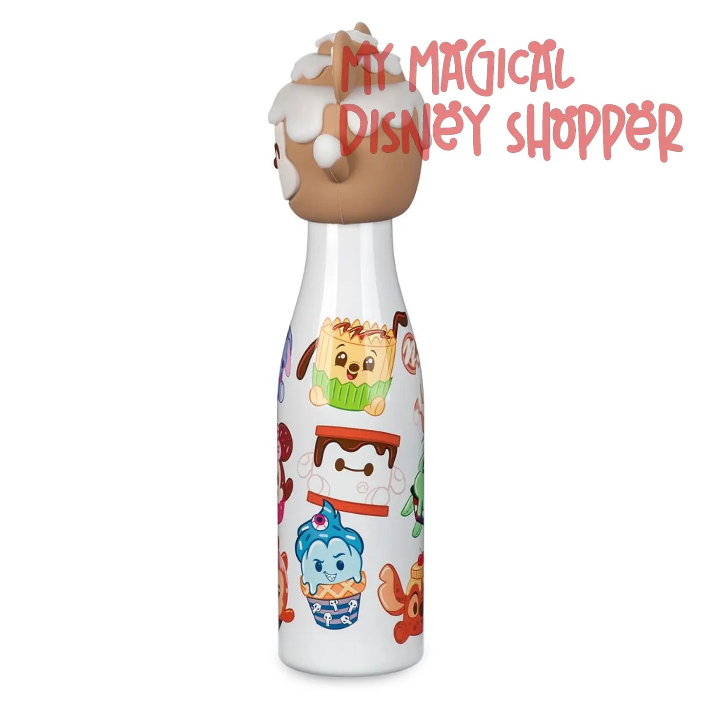 Munchlings with Cinnamon Bun Mickey Topper Water Bottle