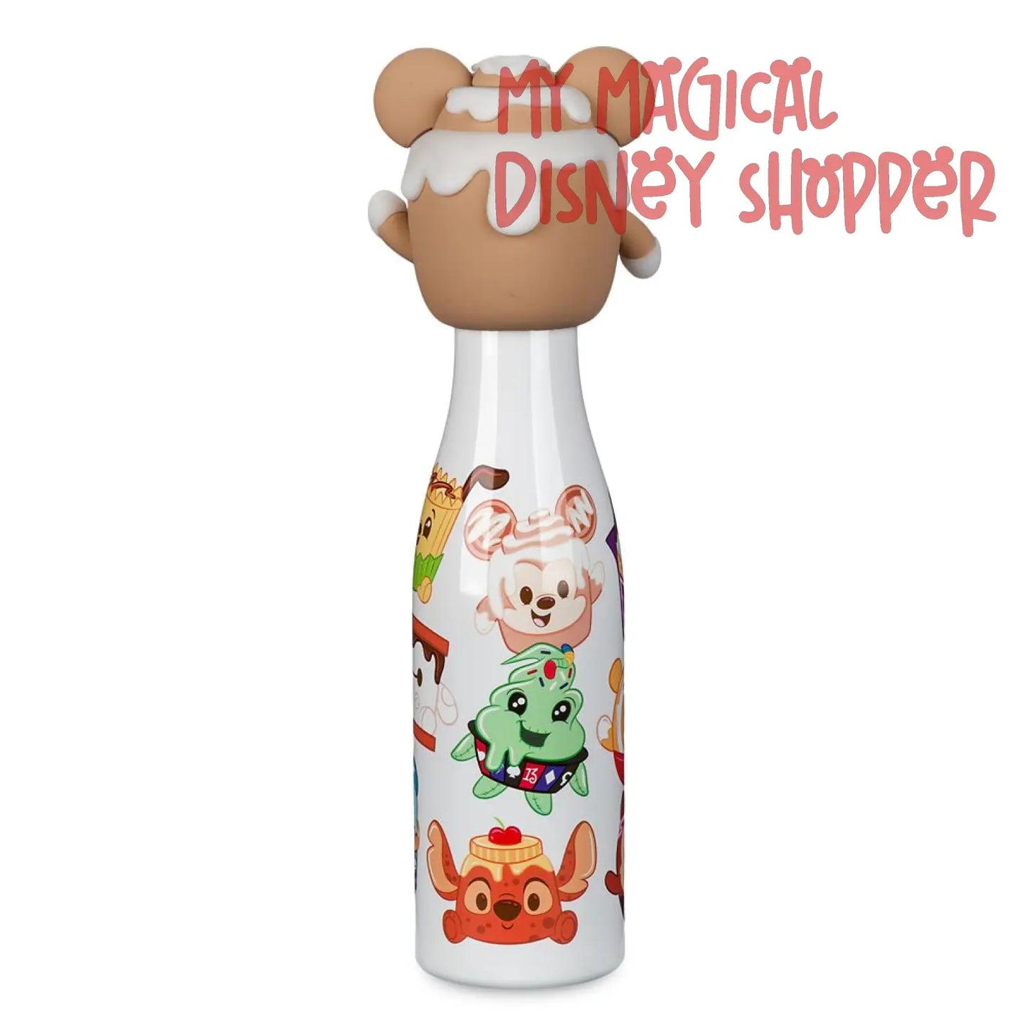 Munchlings with Cinnamon Bun Mickey Topper Water Bottle