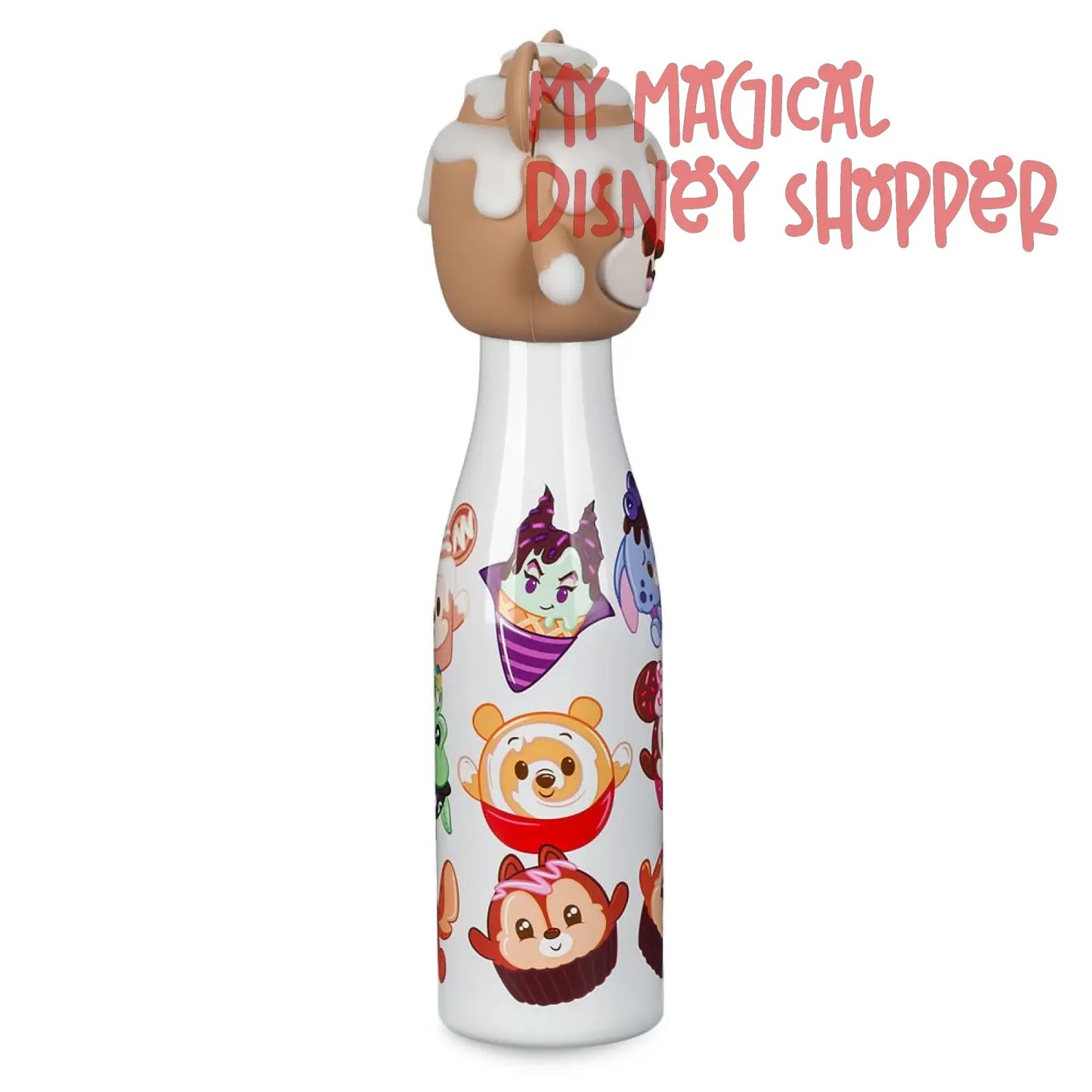 Munchlings with Cinnamon Bun Mickey Topper Water Bottle