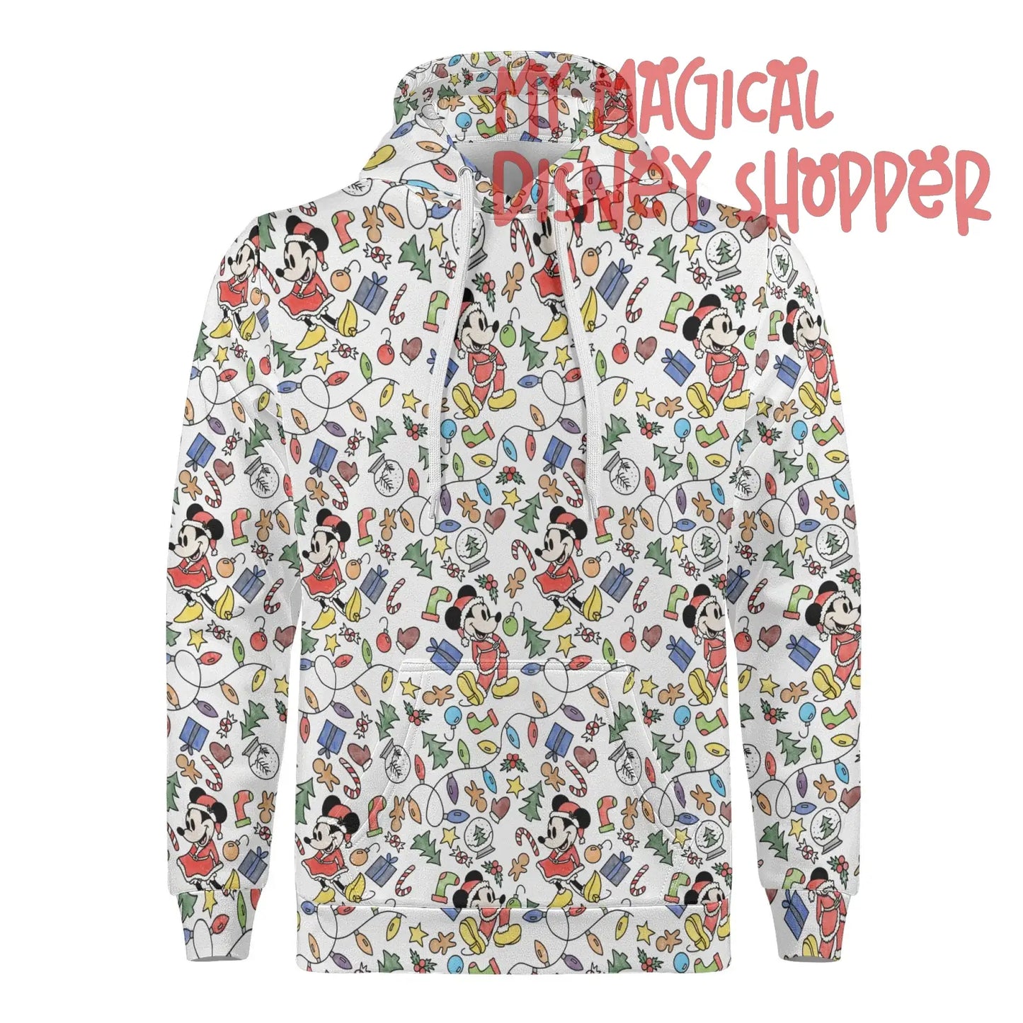 My Magical Christmas Mouse Mens All Over Print Warm Velvet Hoodie