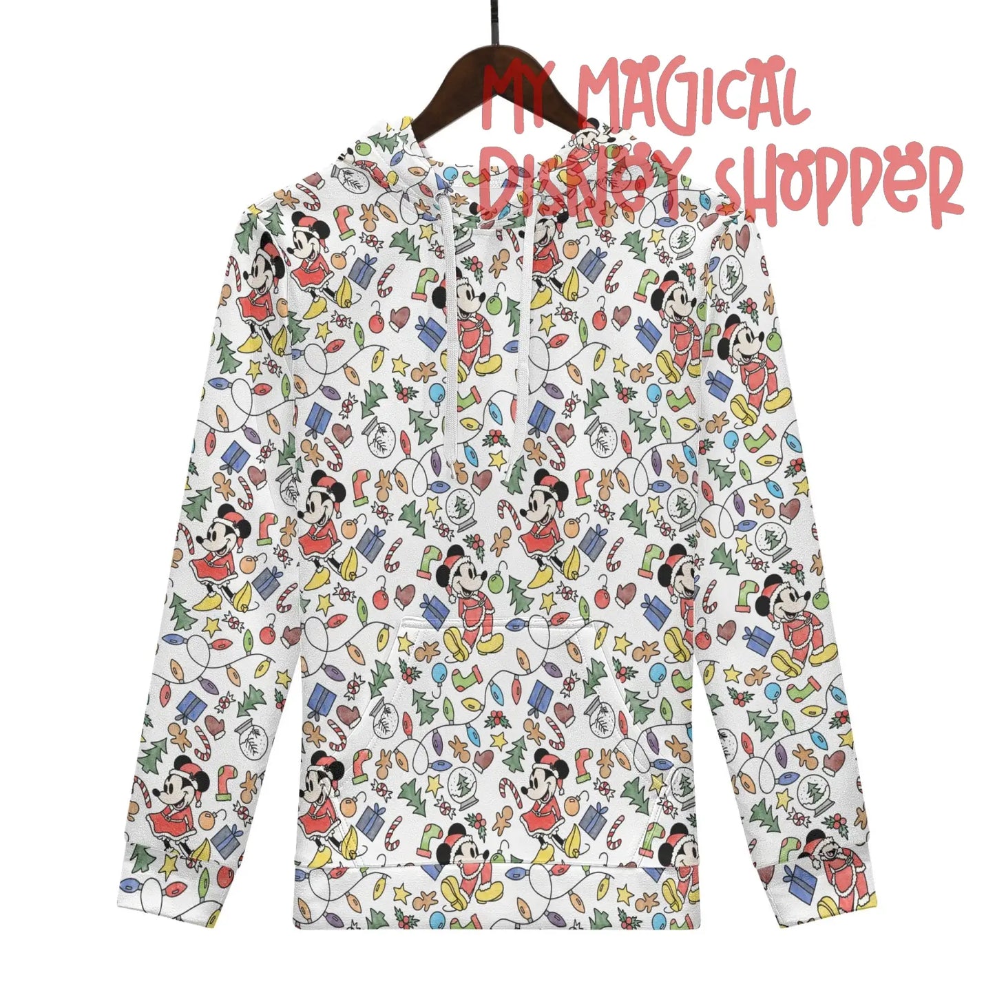 My Magical Christmas Mouse Mens All Over Print Warm Velvet Hoodie