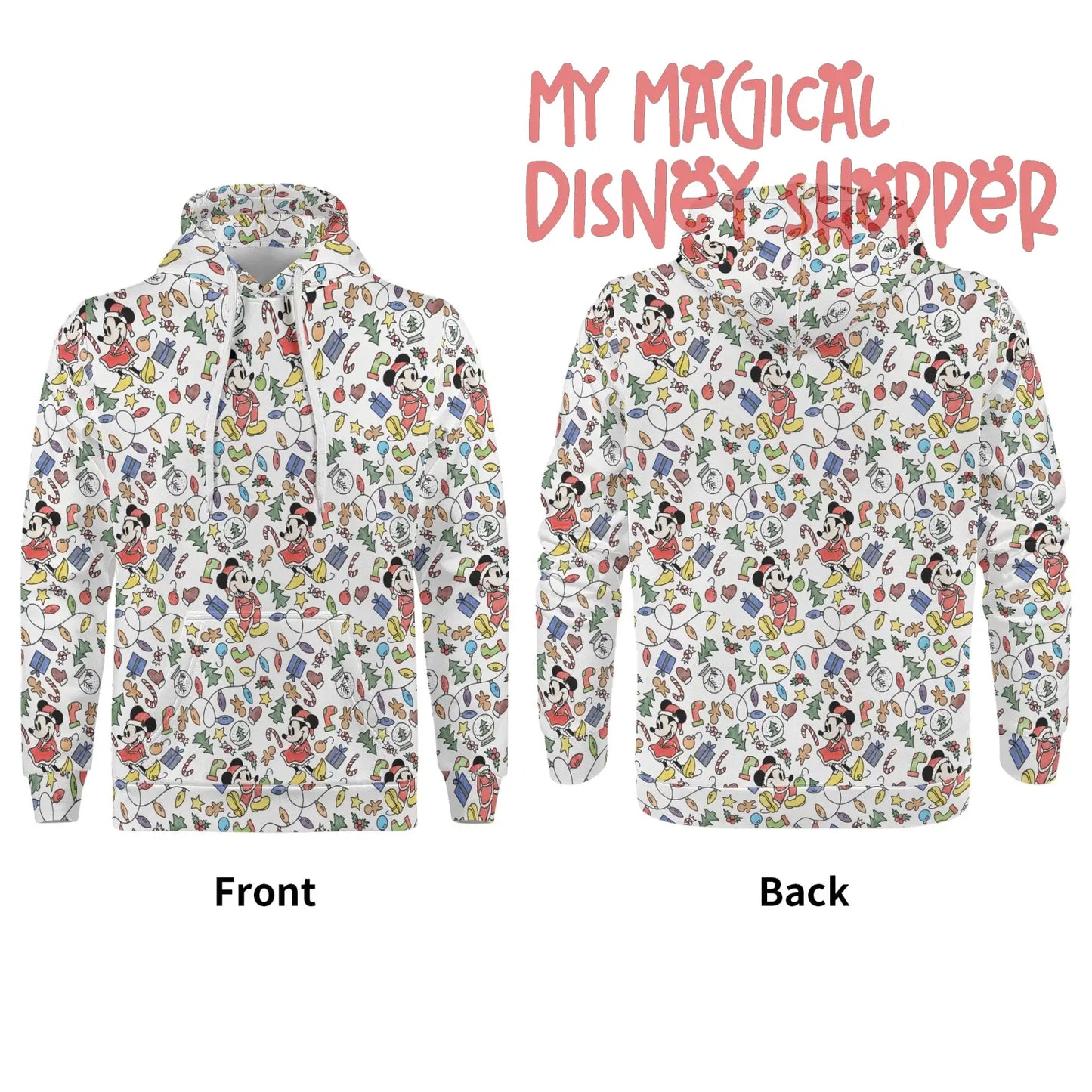 My Magical Christmas Mouse Mens All Over Print Warm Velvet Hoodie