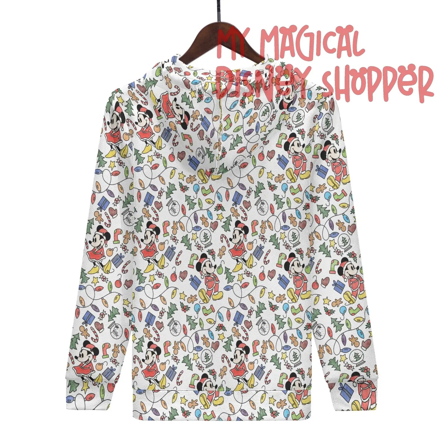 My Magical Christmas Mouse Mens All Over Print Warm Velvet Hoodie