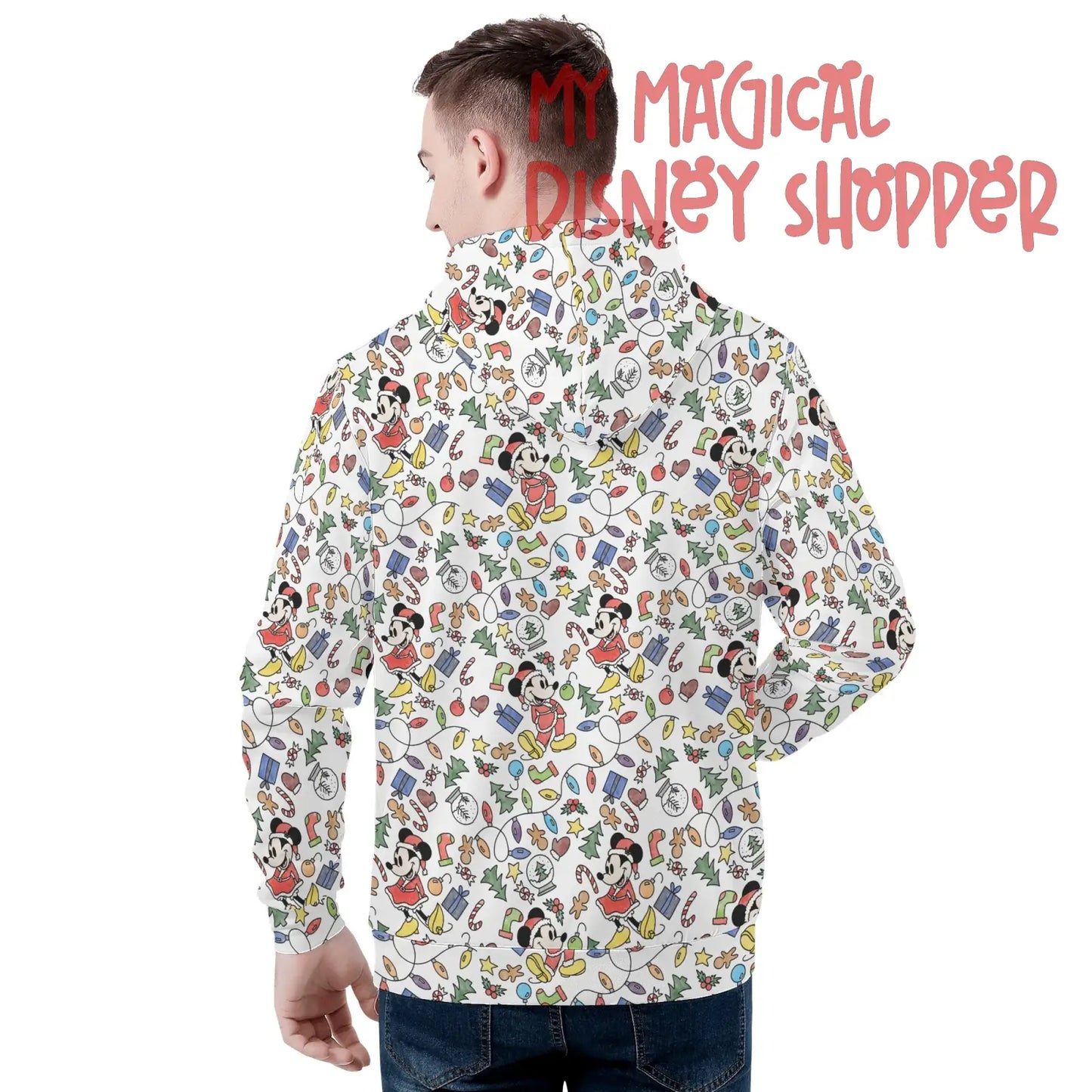 My Magical Christmas Mouse Mens All Over Print Warm Velvet Hoodie