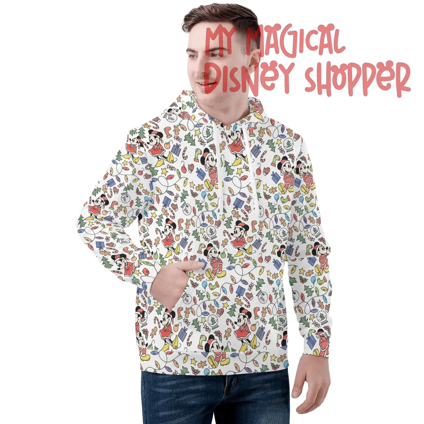 My Magical Christmas Mouse Mens All Over Print Warm Velvet Hoodie