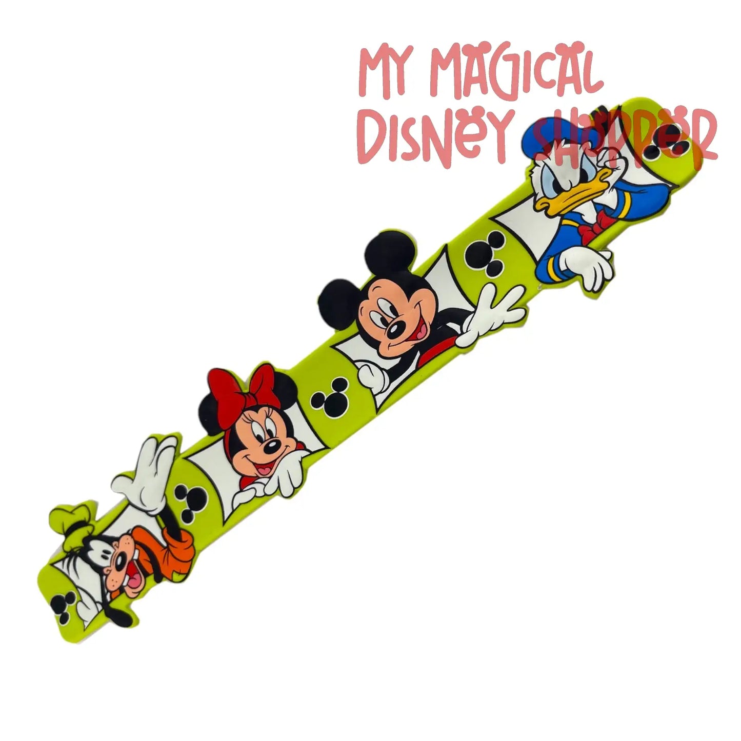 Neon Green Mickey Mouse and Friends Disney Slap Bracelet
