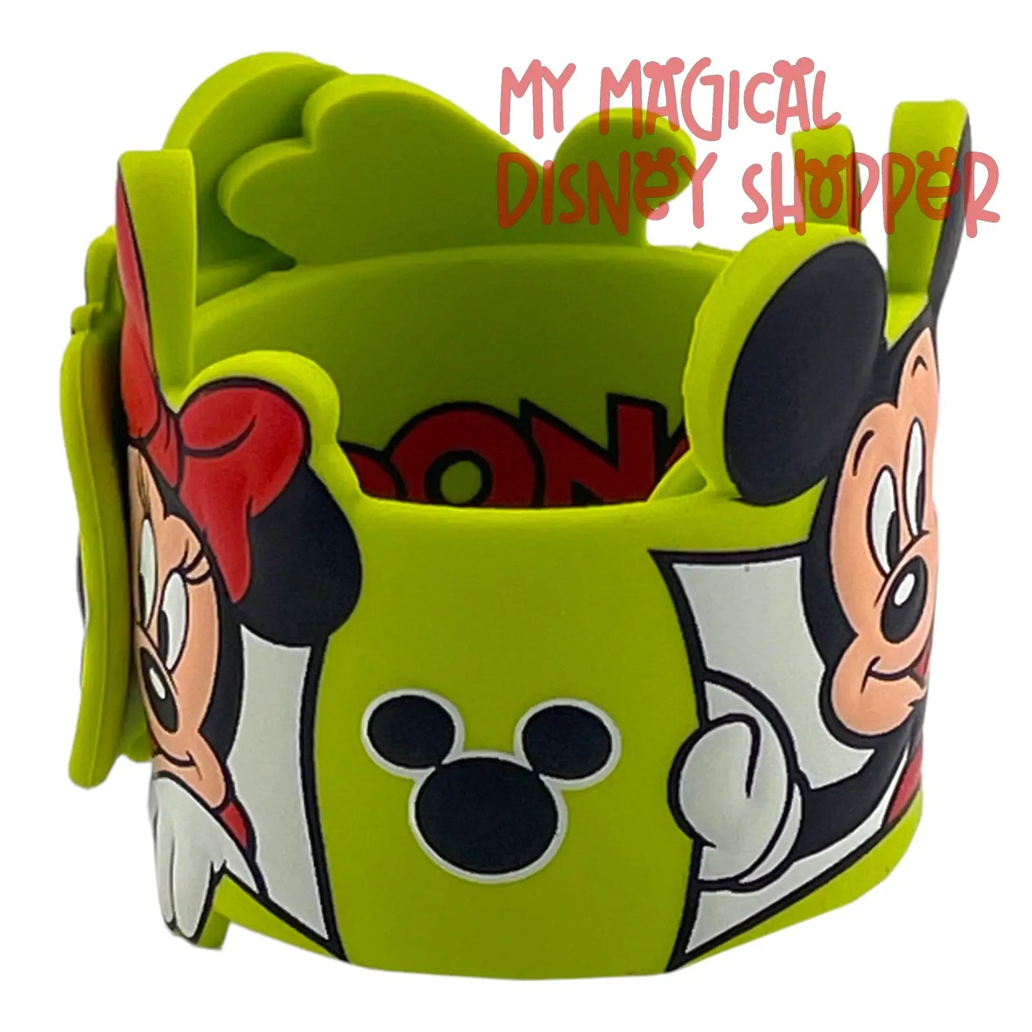 Neon Green Mickey Mouse and Friends Disney Slap Bracelet