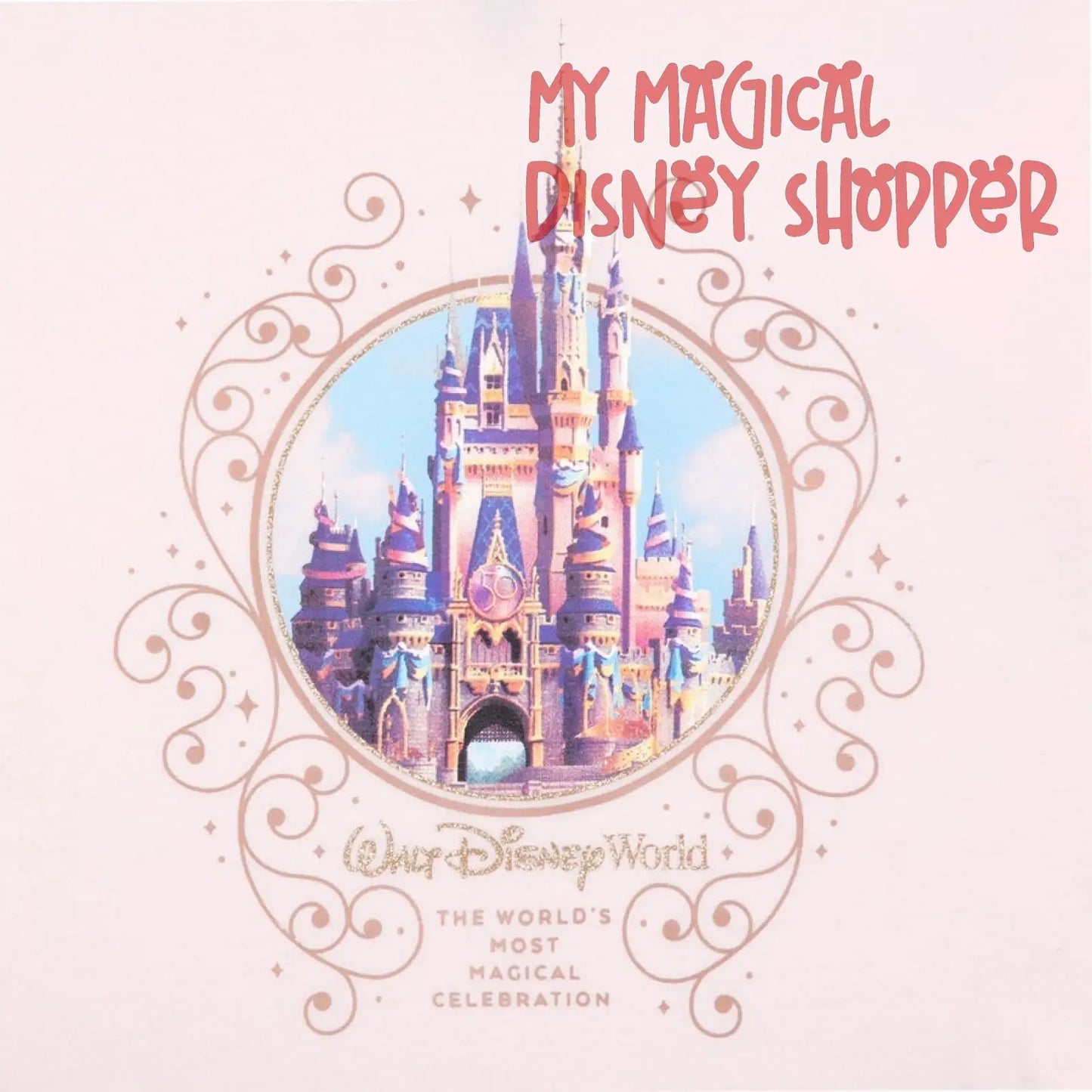 Pink Cinderella Castle Fashion T-Shirt for Women - Walt Disney World 50th Anniversary