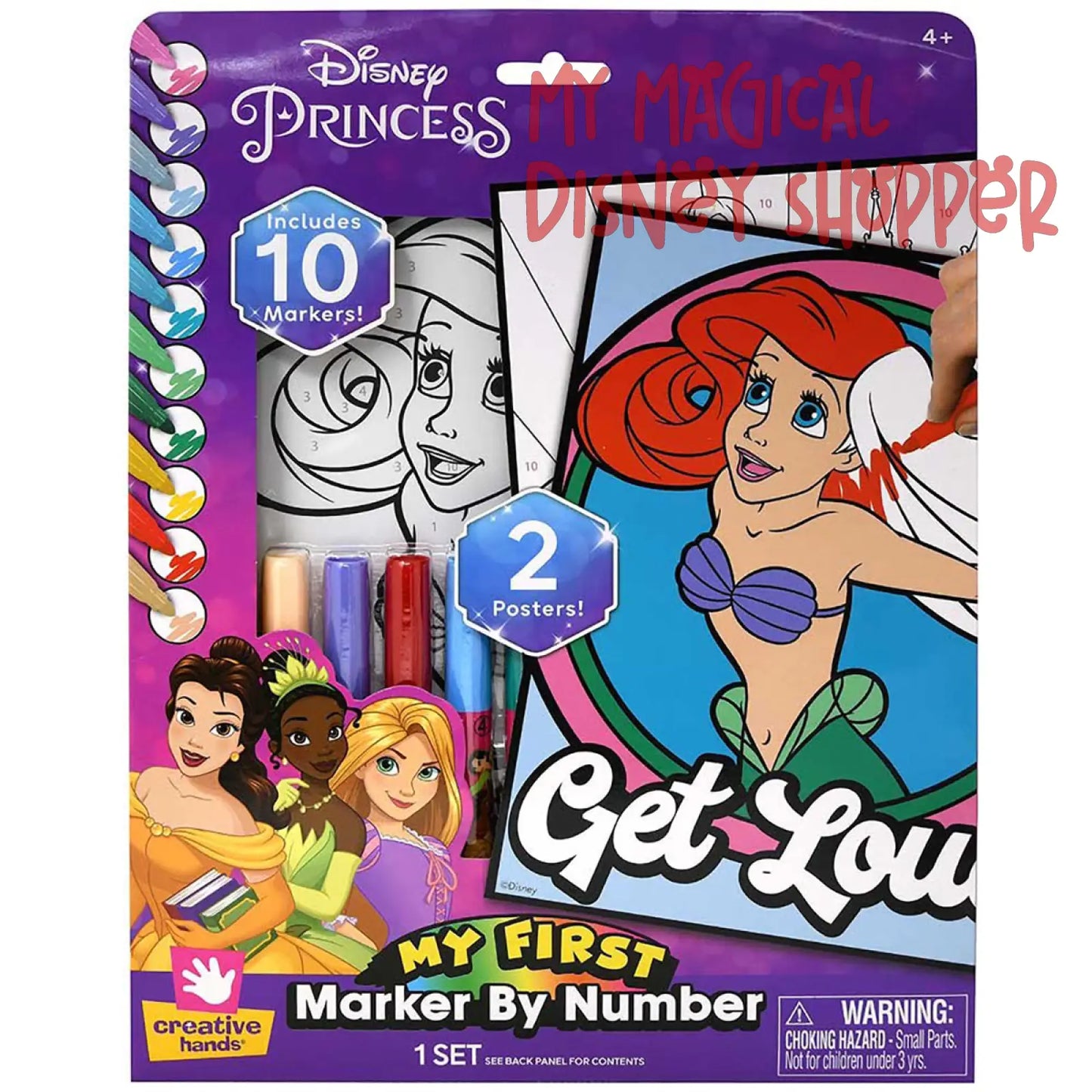 Princess Giant Coloring Posters - My First Marker by Number, 2 Posters