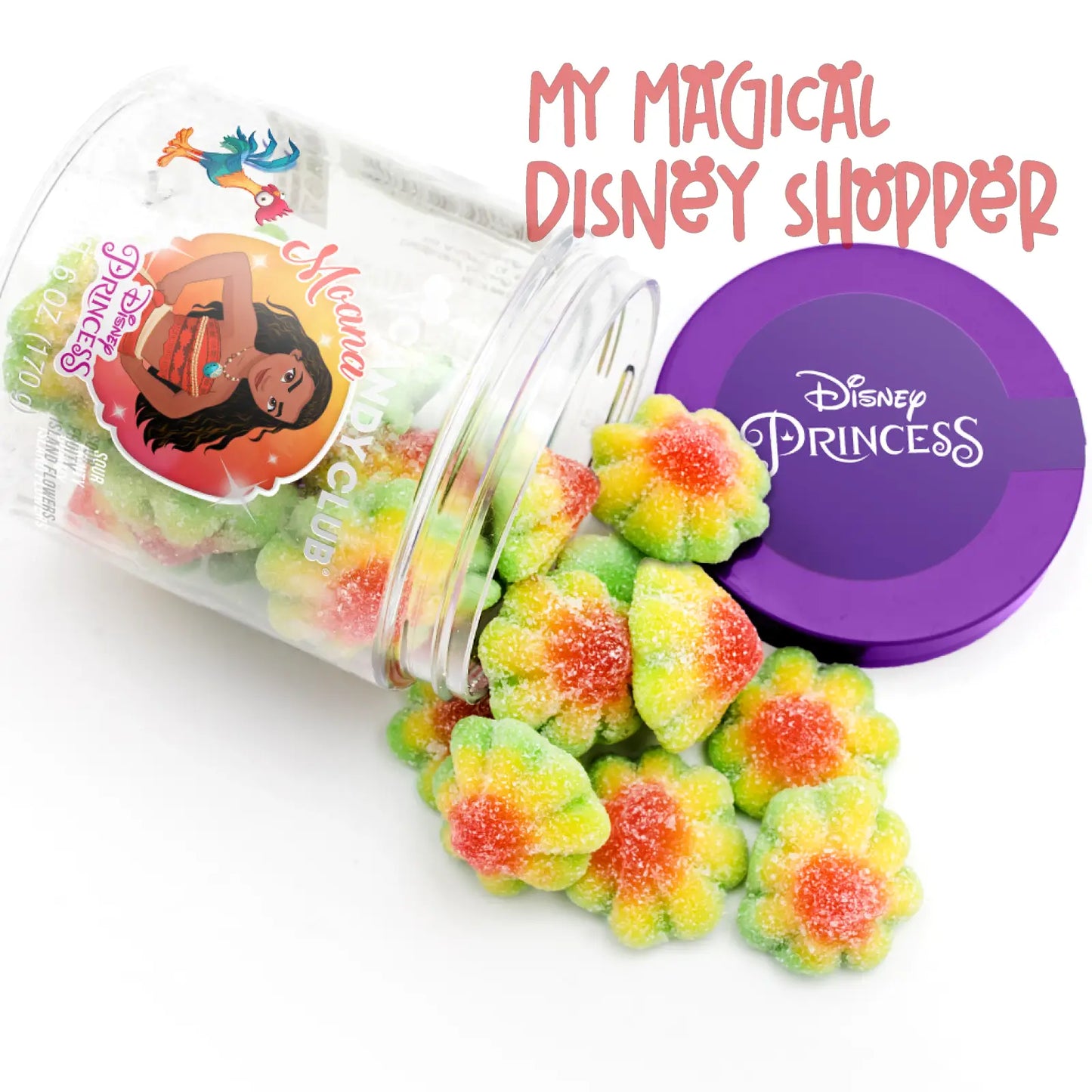Princess Moana Sour Fruity Gummy Island Flowers Candy