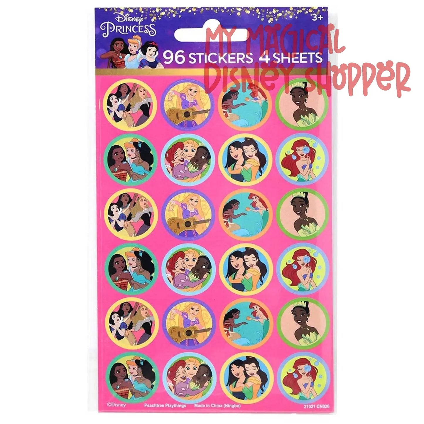 Princess Round Stickers - 96 Stickers