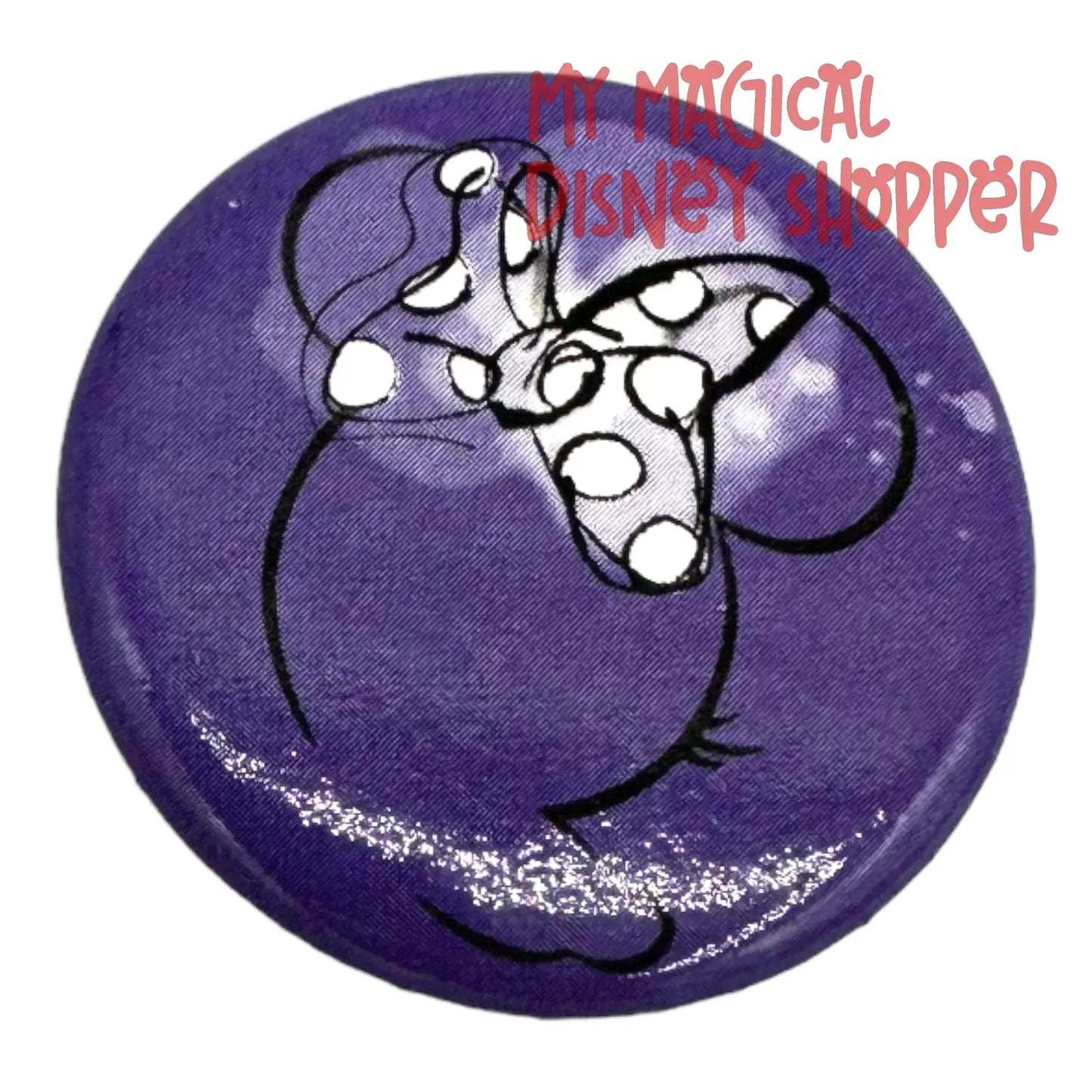 Purple Minnie Mouse Button