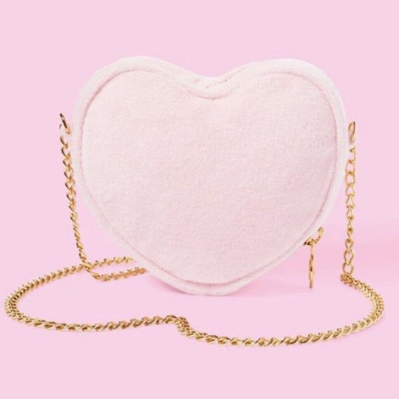 Stoney Clover Lane Pink Terry Cloth Heart Crossbody