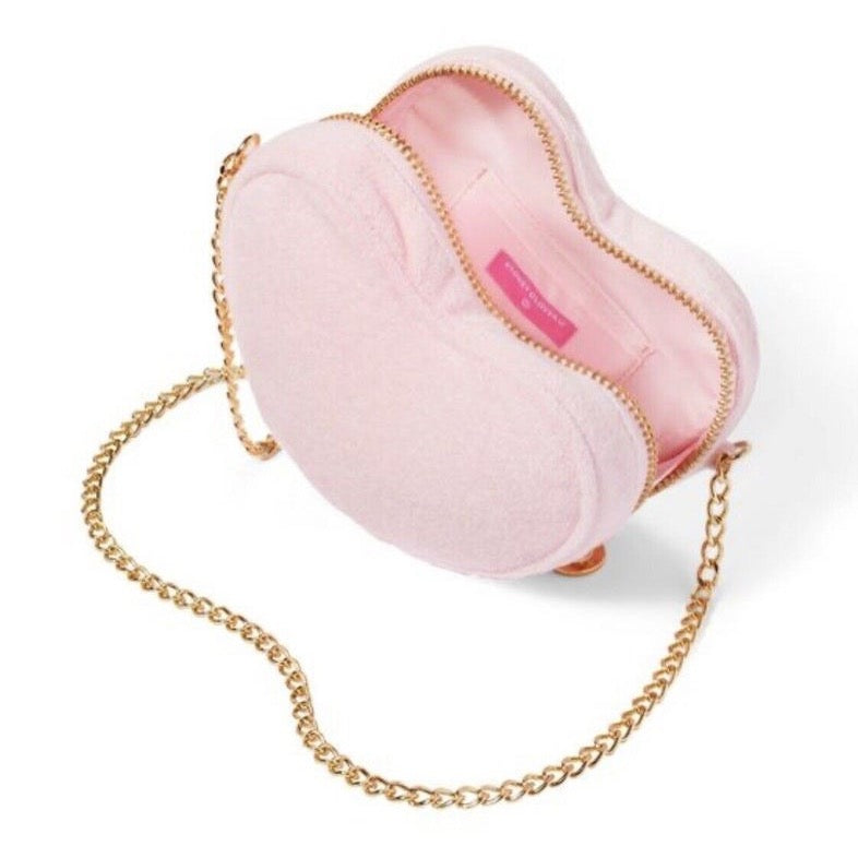 Stoney Clover Lane Pink Terry Cloth Heart Crossbody