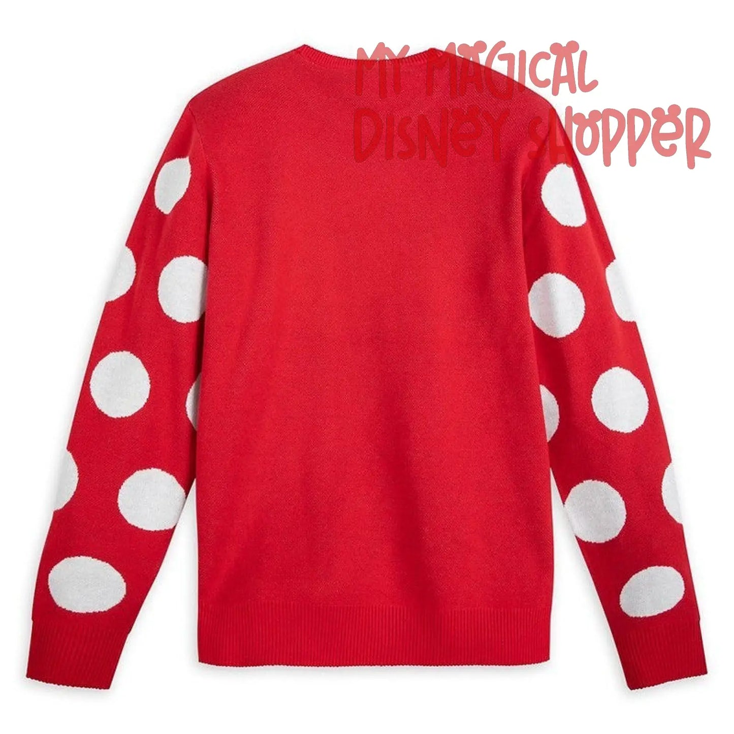 Red Minnie Mouse Adult Knit Sweater