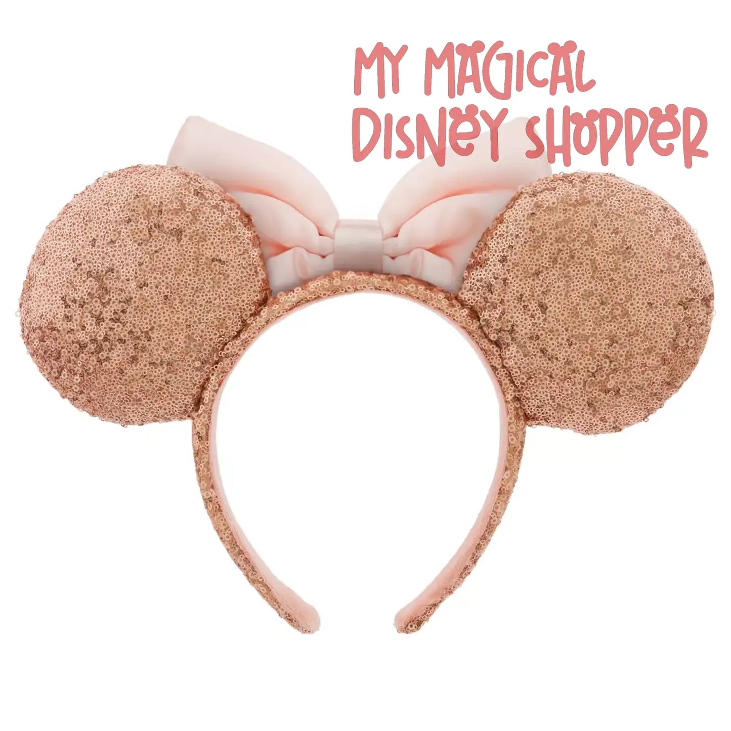 Rose Gold & Pink Minnie Mouse Sequin Ear Headband