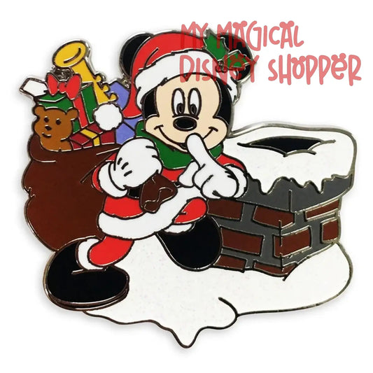 Santa Mickey Mouse Chimney Holiday Pin