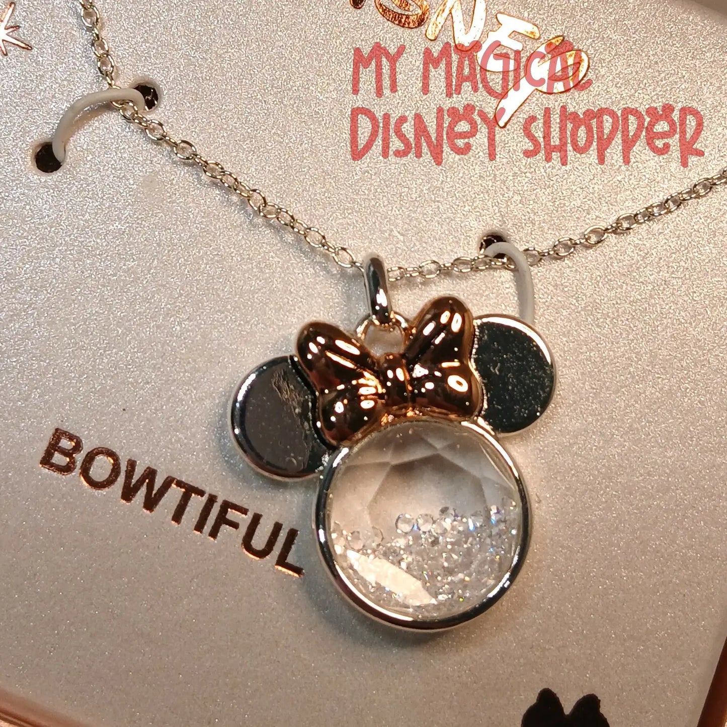 Silver Minnie Mouse Bowtiful Necklace