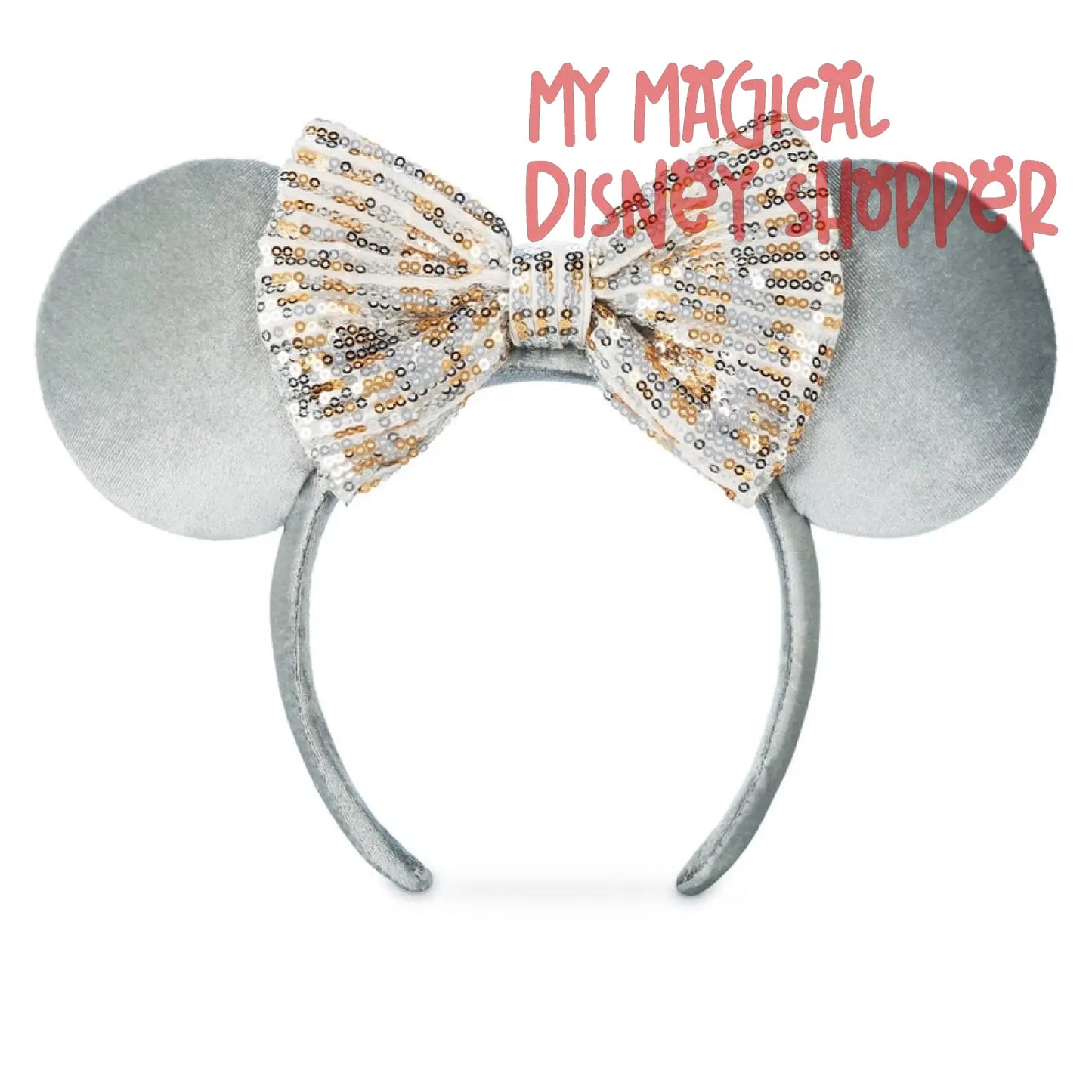 Silver Winter Frost Minnie Mouse Ear Headband
