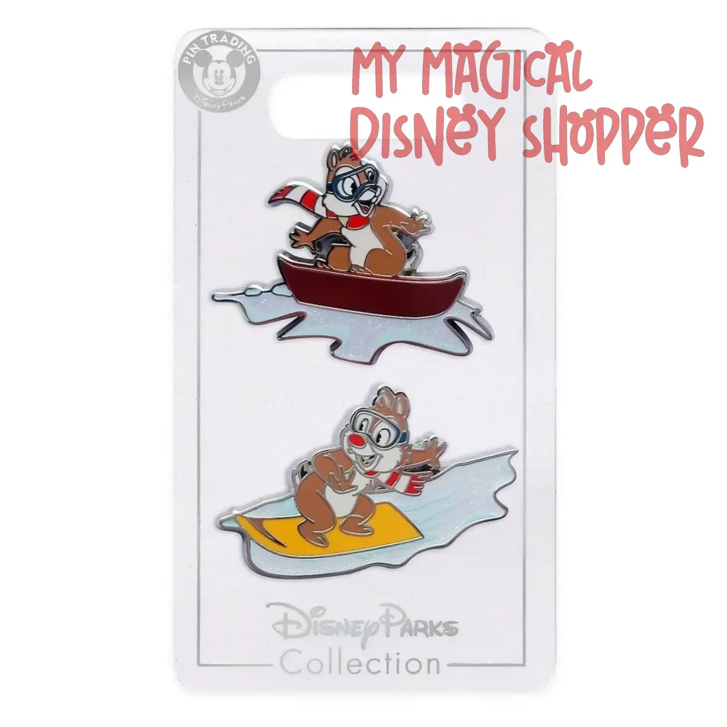 Skiing Chip 'n' Dale Pin Set - Christmas Collection
