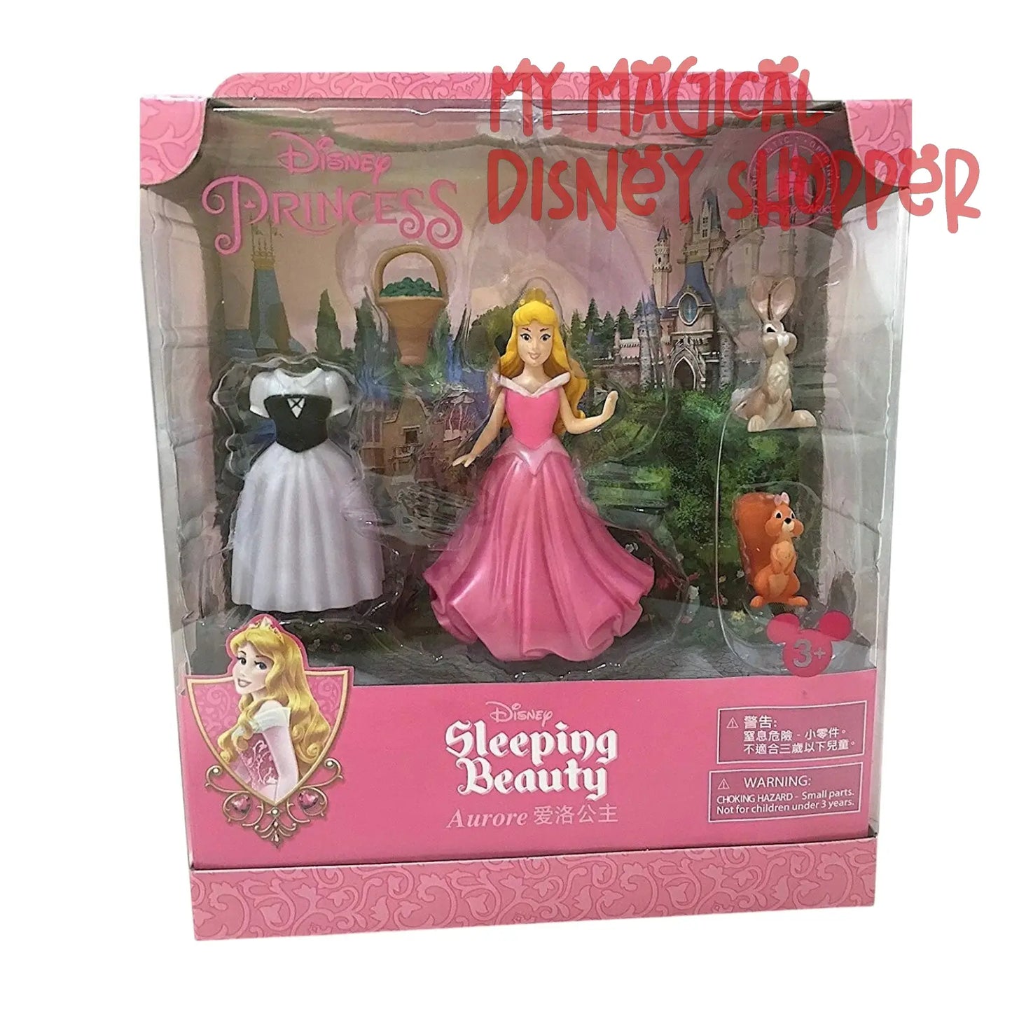 Sleeping Beauty Princess Aurora Fashion Dress Up Magiclip Figure Playset