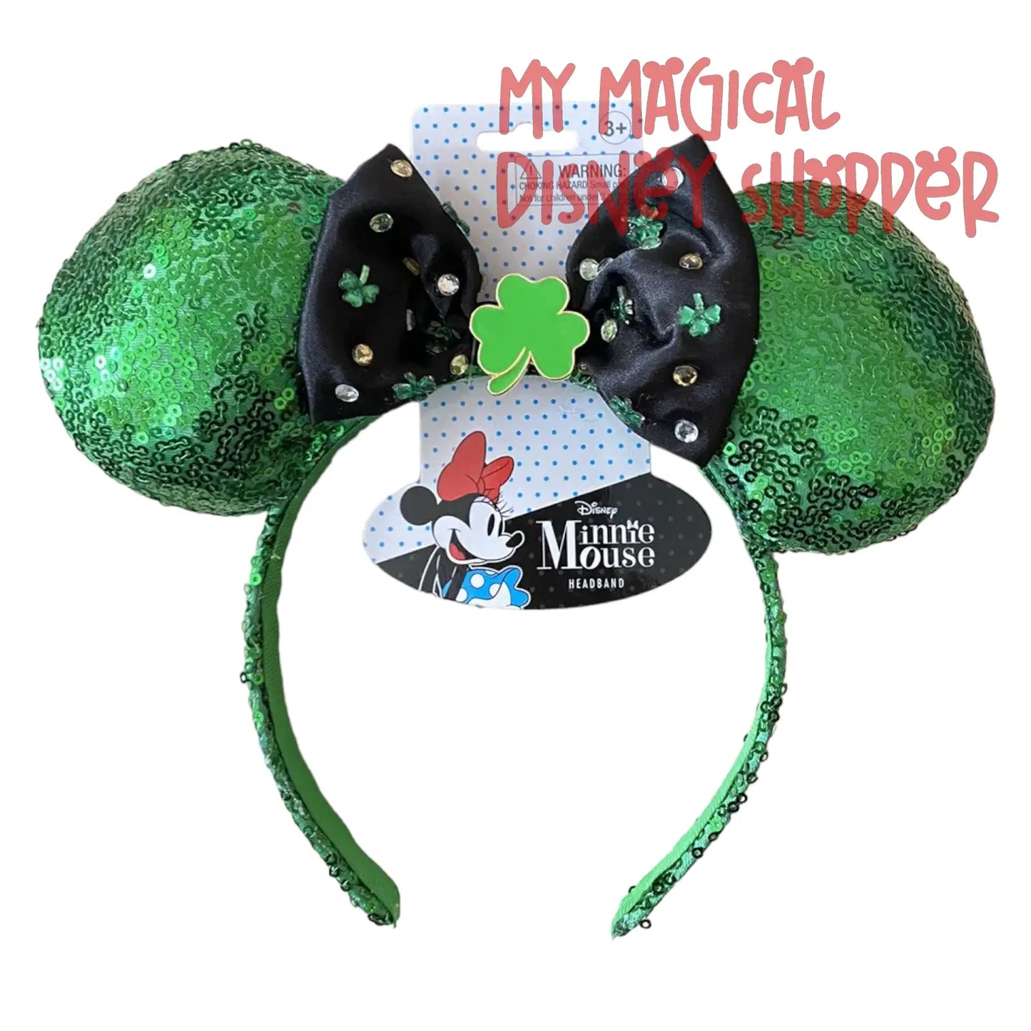 2025 St Patrick's Day Minnie Mouse Ears Headband