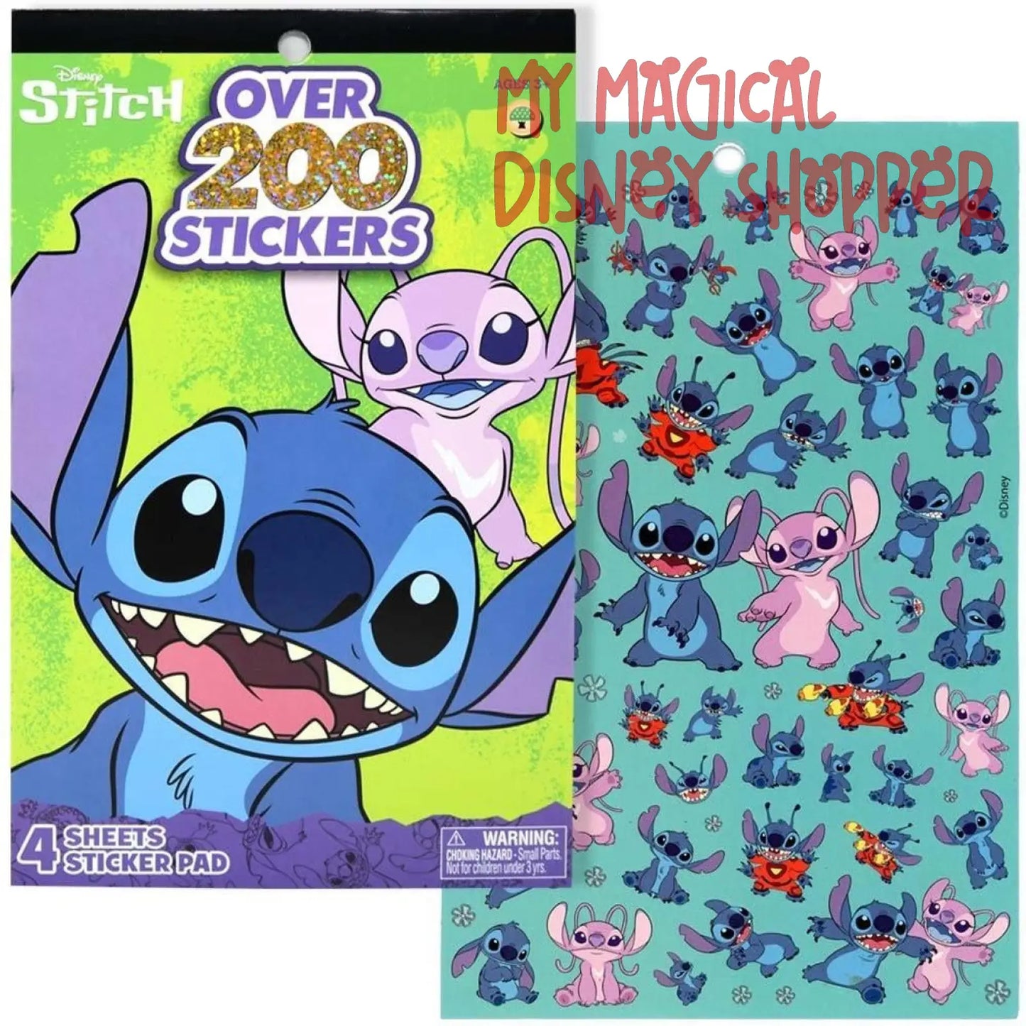 Stitch 4 Sheet Foil Cover Sticker Pad, 200+ Stickers