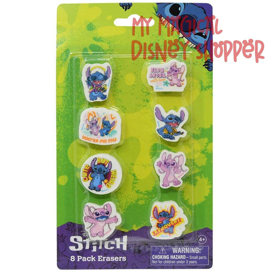 Stitch and Angel Erasers - 8 Count