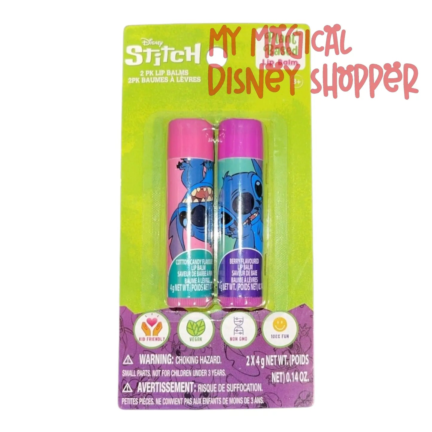 Stitch Lip Balm - Cotton Candy and Berry Flavors