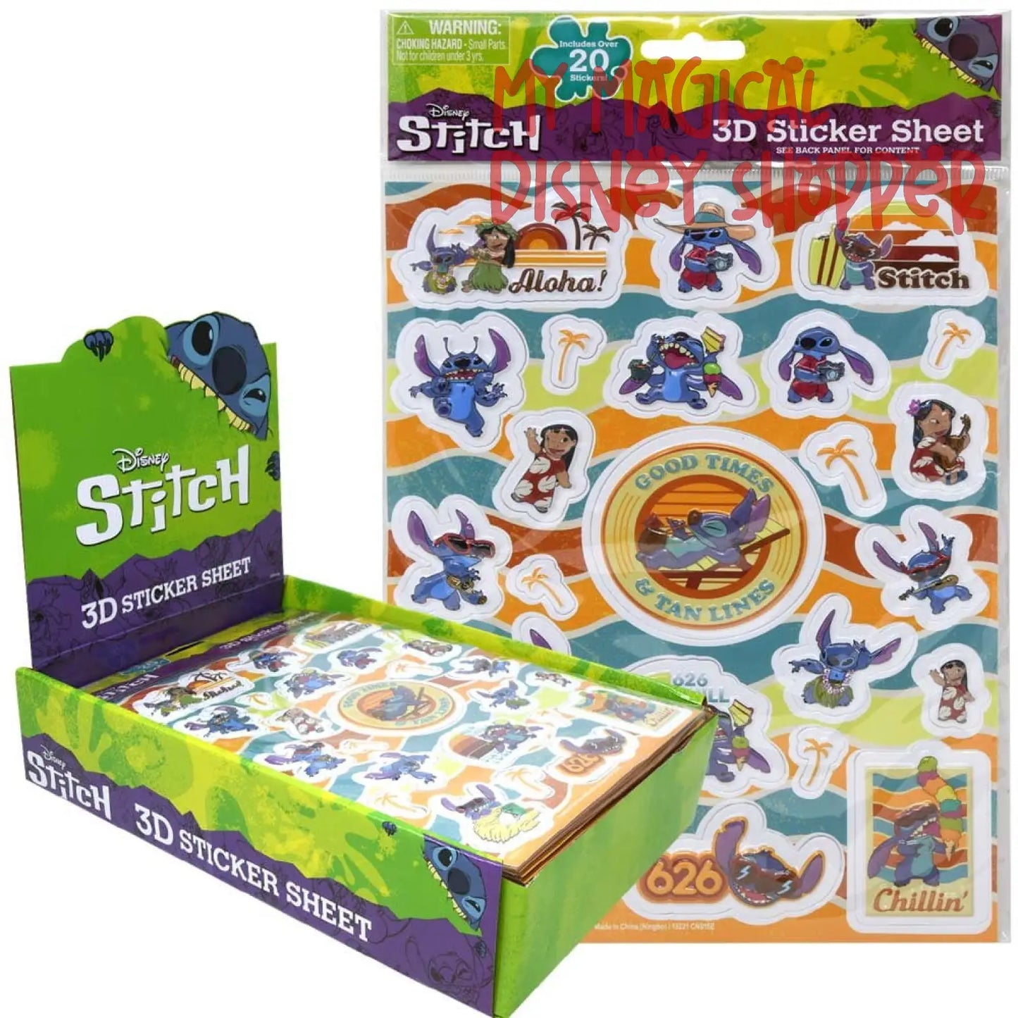 Stitch 3D Raised Sticker Sheet