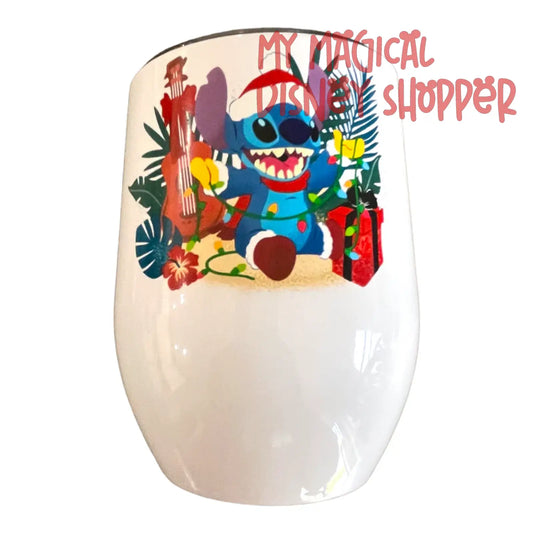Stitch Trouble for Santa Wine Stainless Steel Tumbler