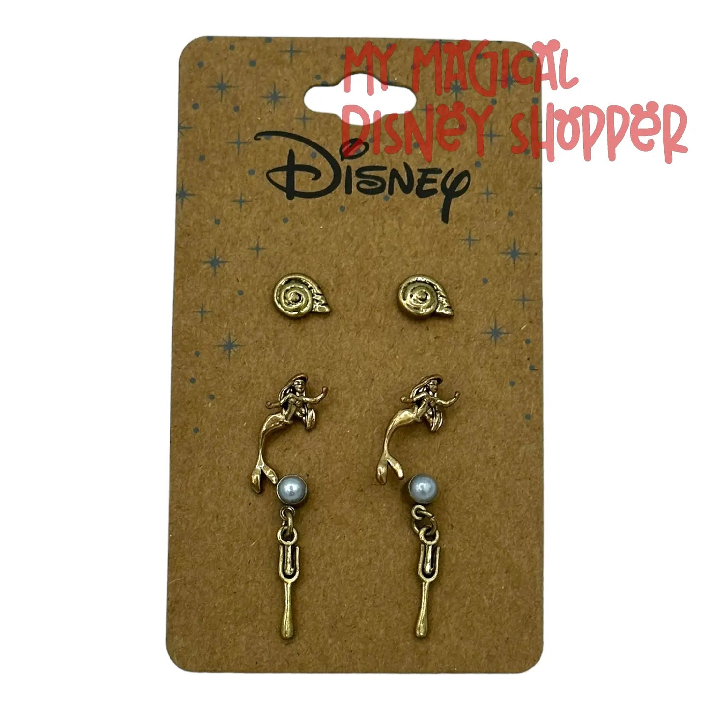 The Little Mermaid 3 Piece Earring Set