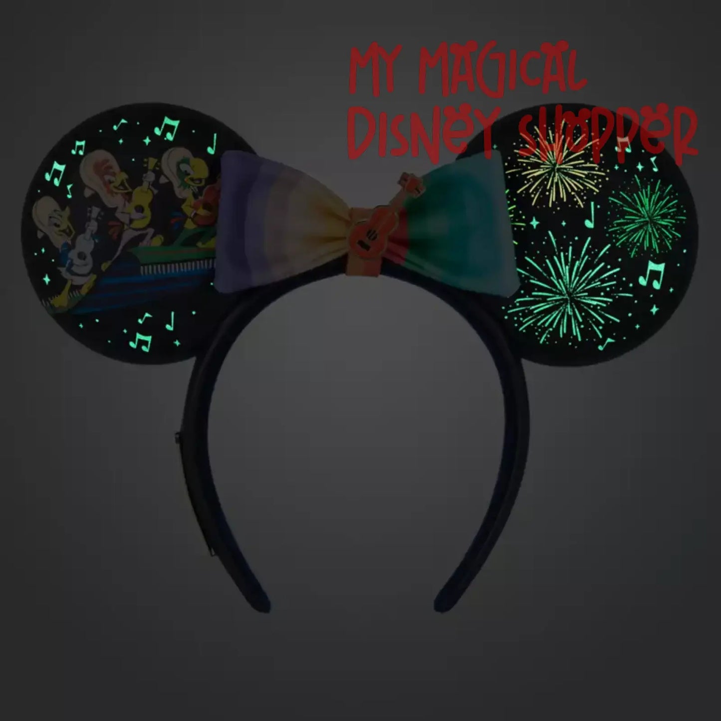 The Three Caballeros Glow-in-the-Dark Loungefly Ear Headband with Removable Bow – EPCOT