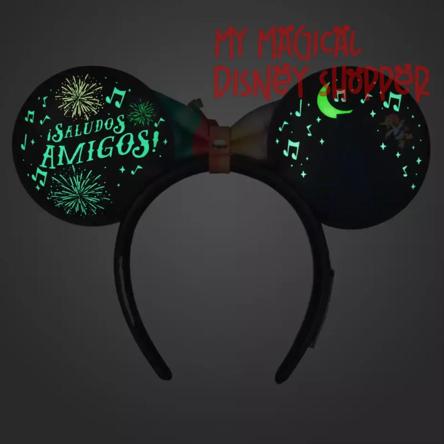 The Three Caballeros Glow-in-the-Dark Loungefly Ear Headband with Removable Bow – EPCOT