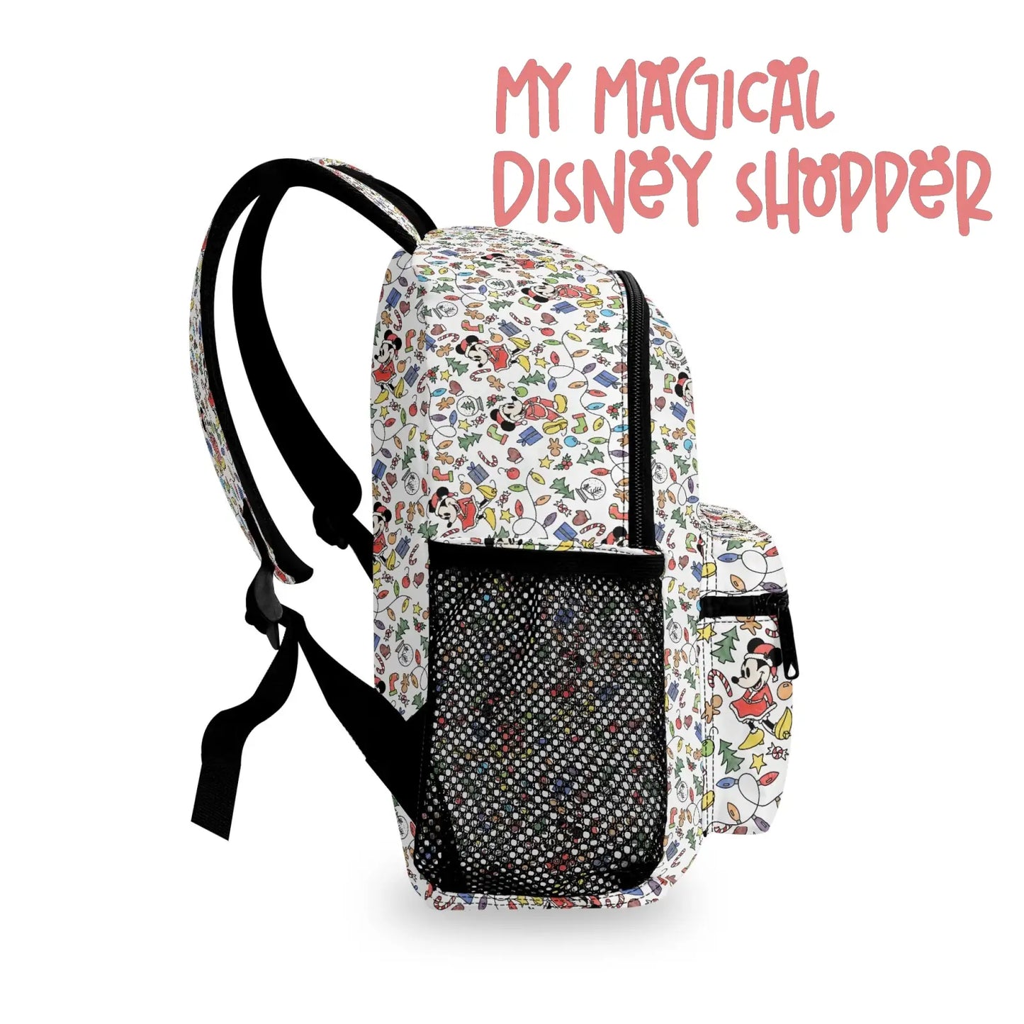 Very Merry Christmas Party Mouse 11 Inch Cute All-Over-Print Mini Backpack