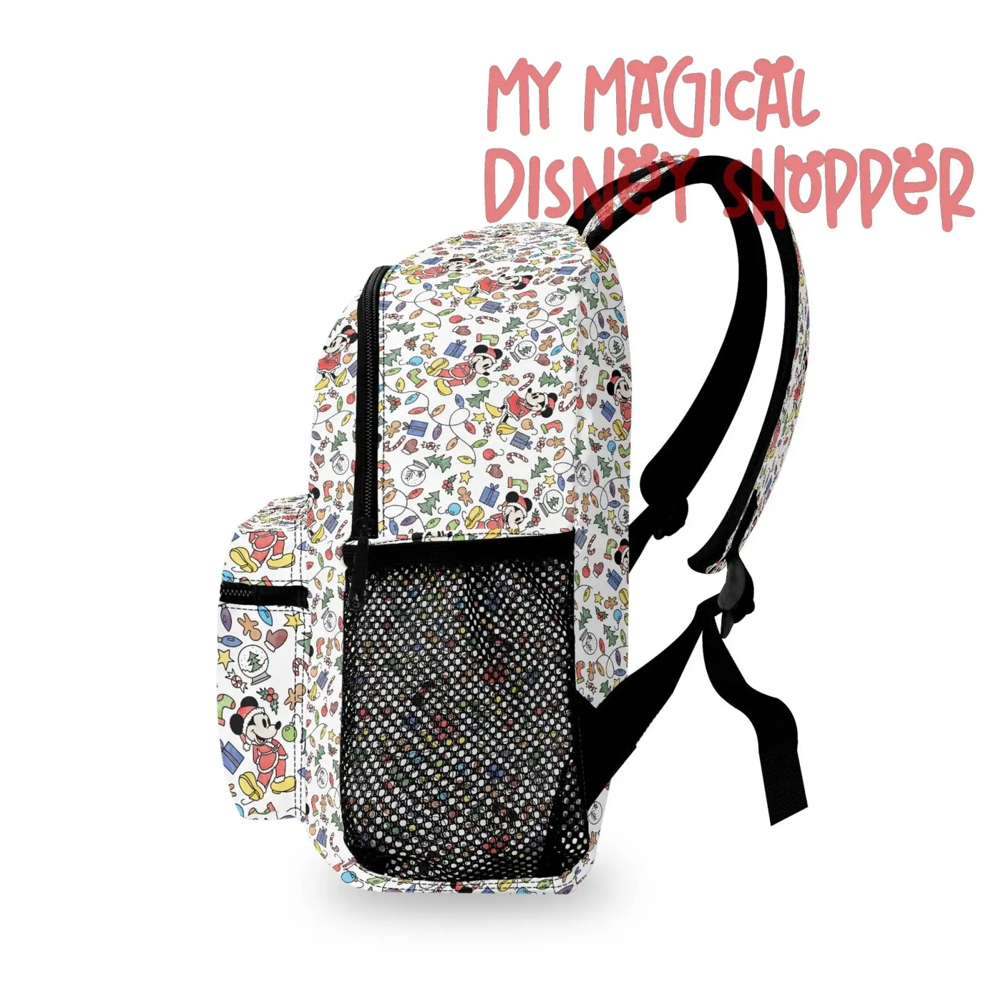 Very Merry Christmas Party Mouse 11 Inch Cute All-Over-Print Mini Backpack