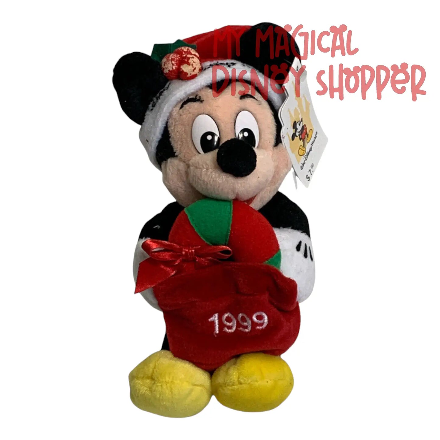 Vintage 1999 Holiday Mickey Mouse Beanie Plush - Limited Edition