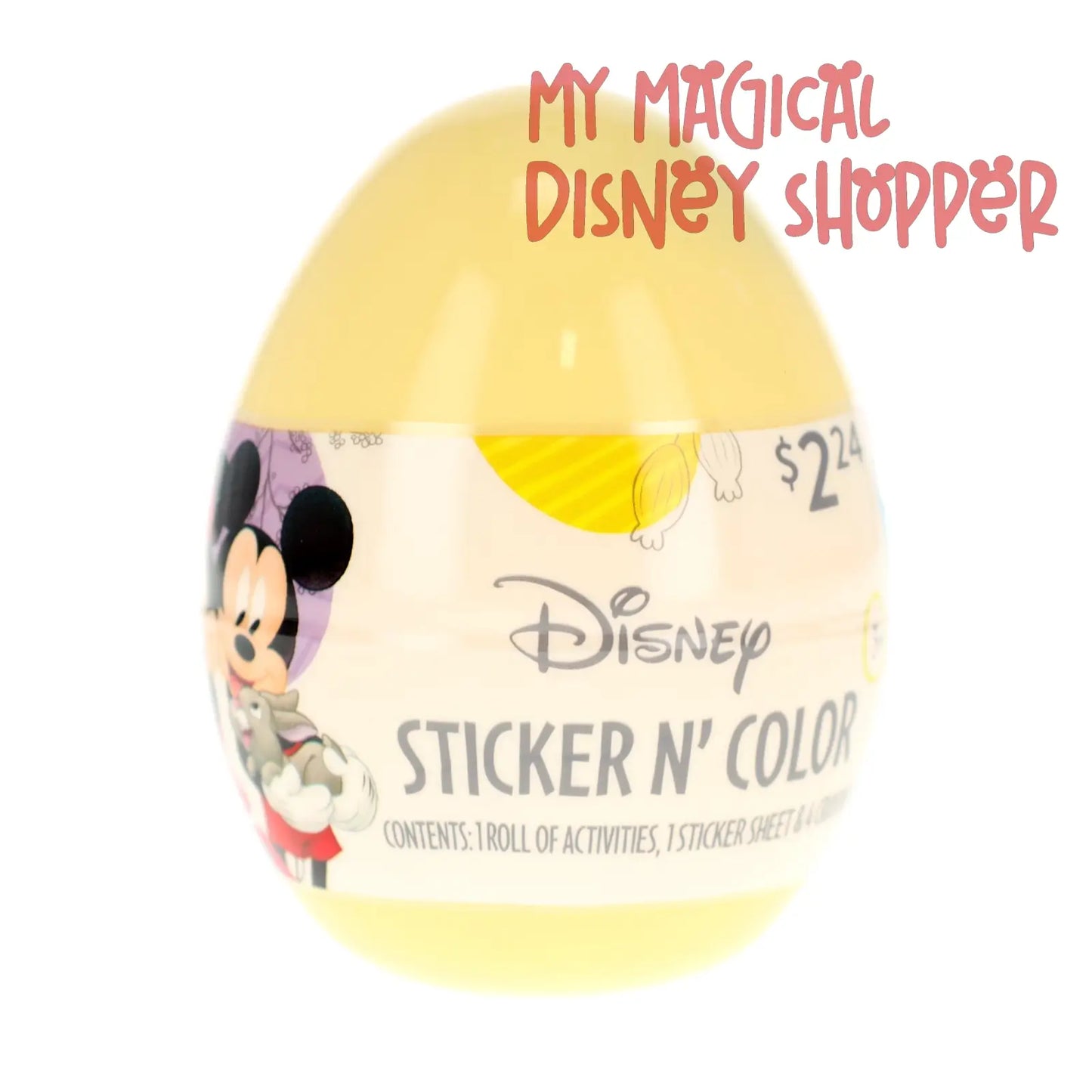 Way To Celebrate Mickey and Minnie Mouse Sticker N Color Activity Egg