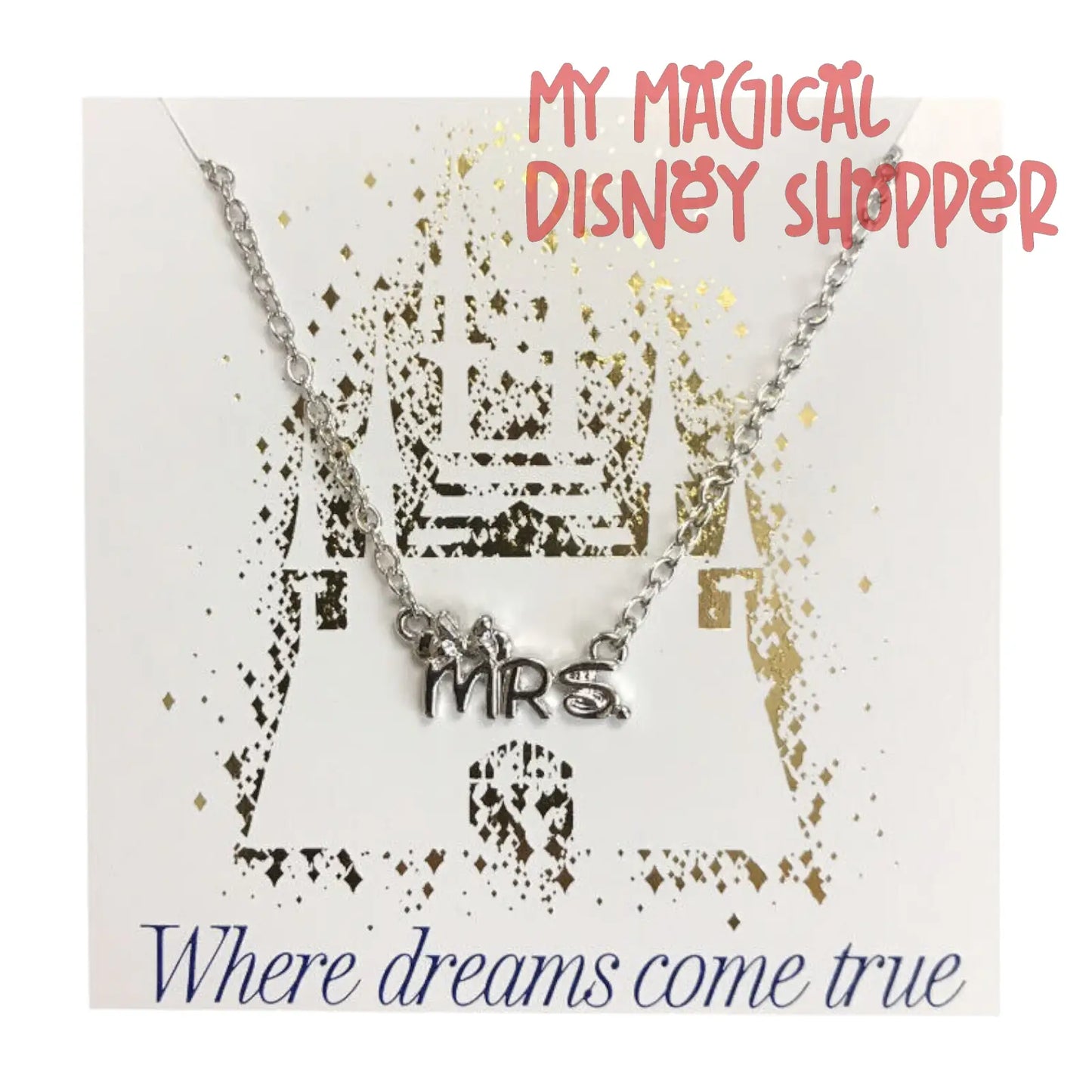 Wedding Mrs Minnie Silver Necklace