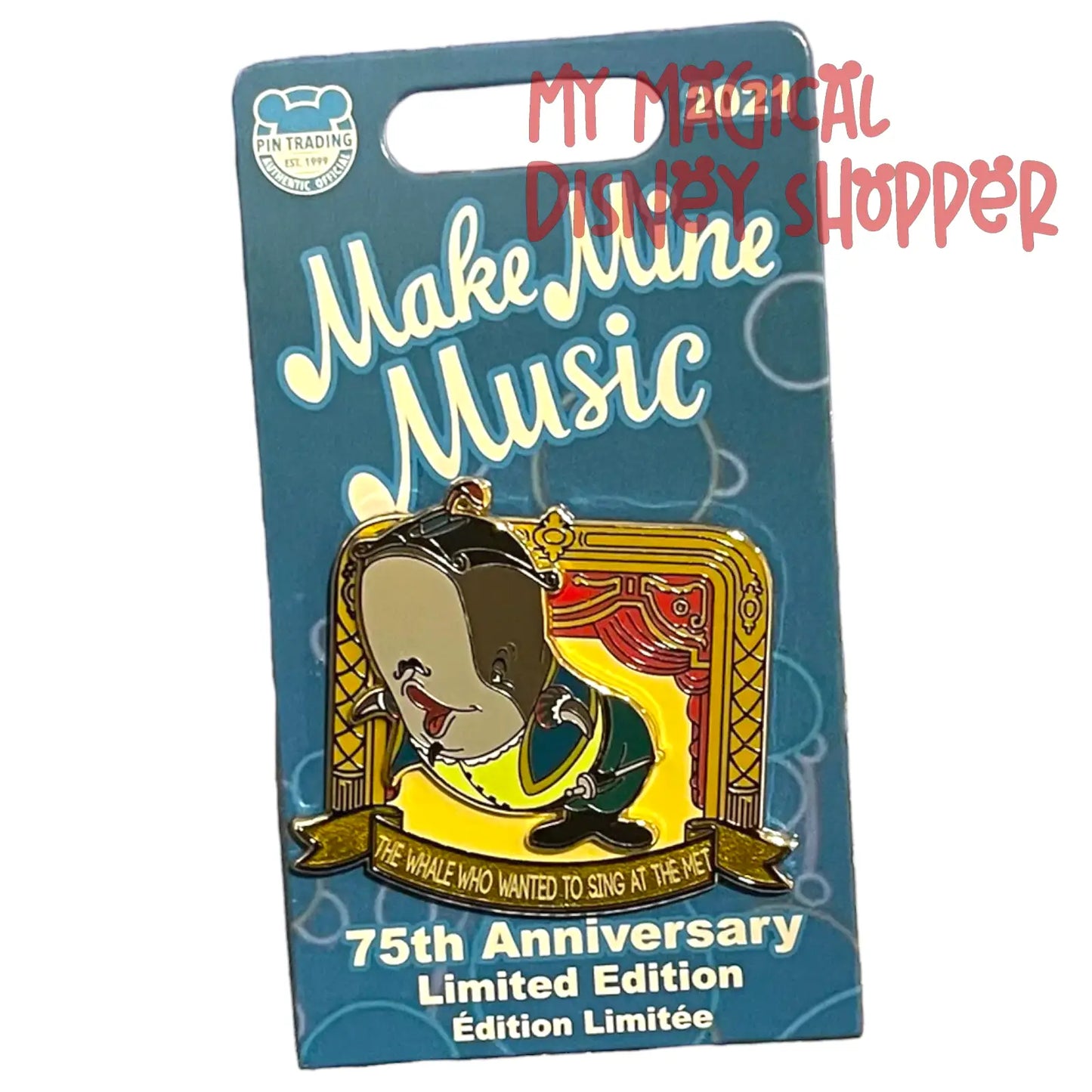 Whale – Make Mine Music 75th Anniversary Pin - Limited Edition 3000