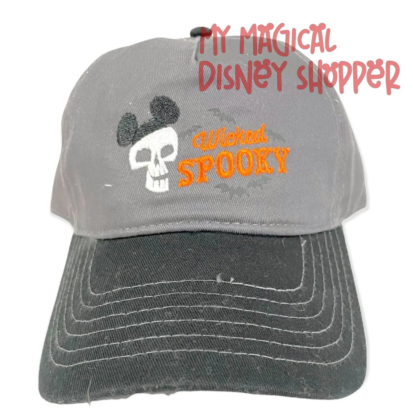 Wicked Spooky Skull with Mickey Ears Baseball Hat