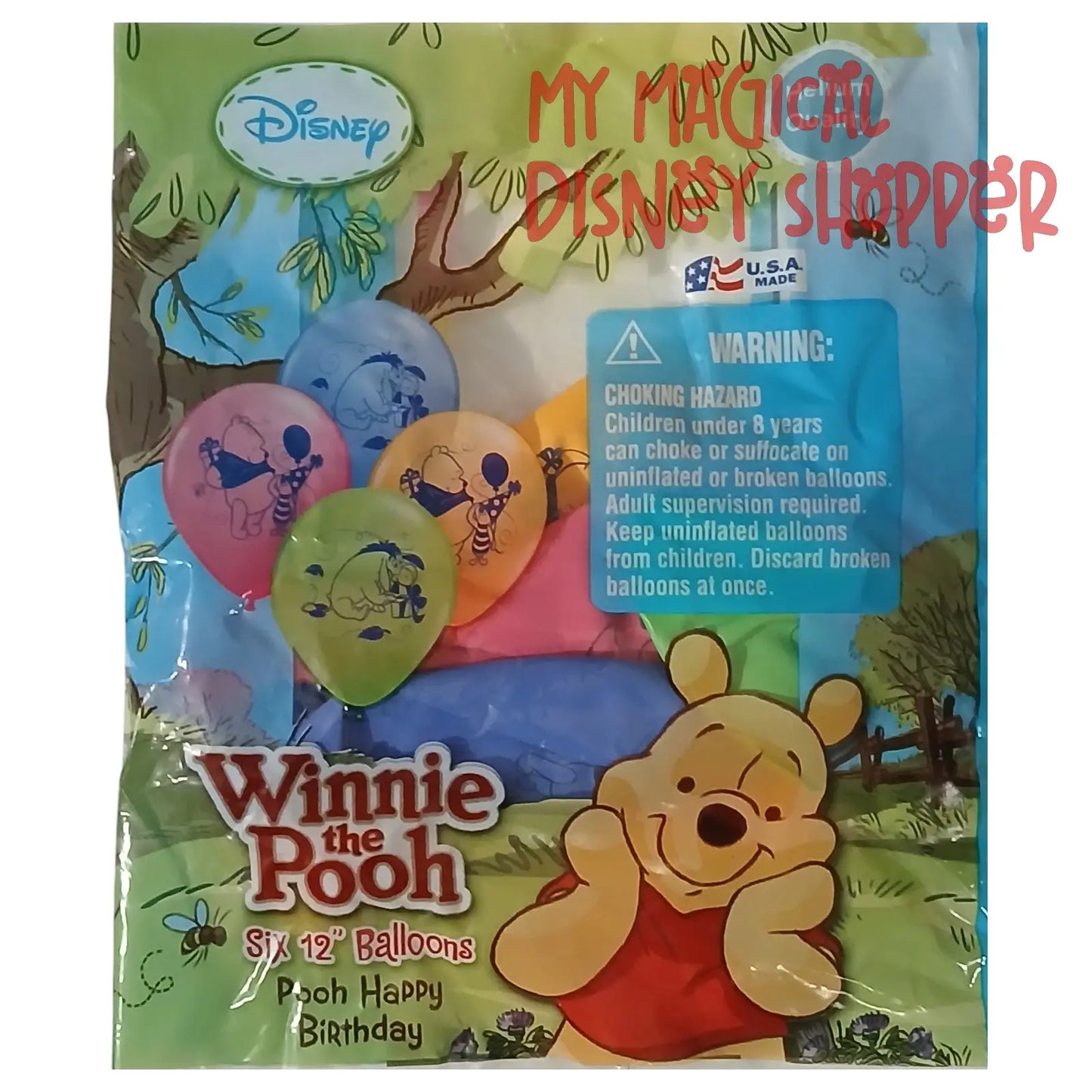 Winnie the Pooh 12" Helium Quality Balloons Six Pack