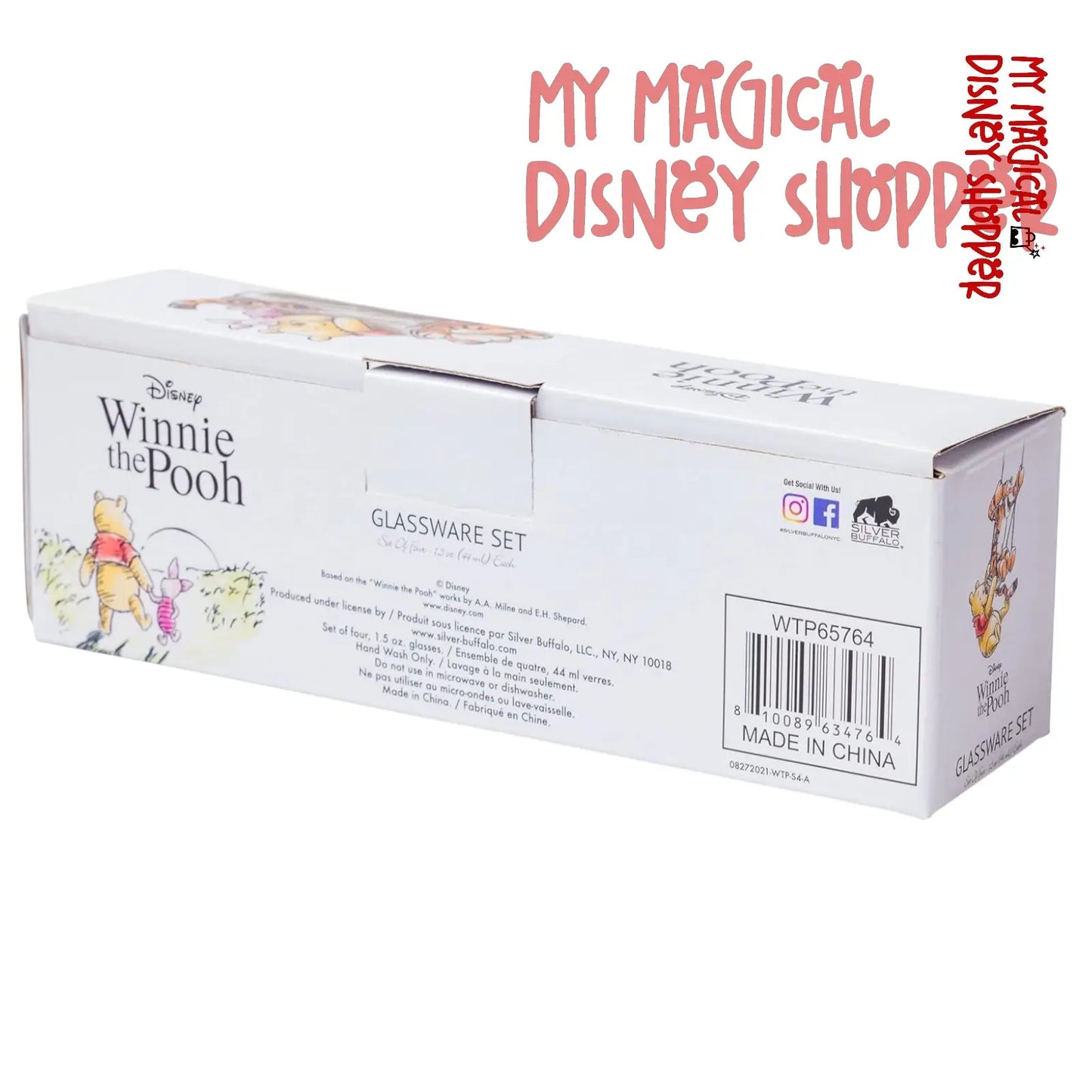 Winnie the Pooh Retro 4 Piece Shot Glass Set